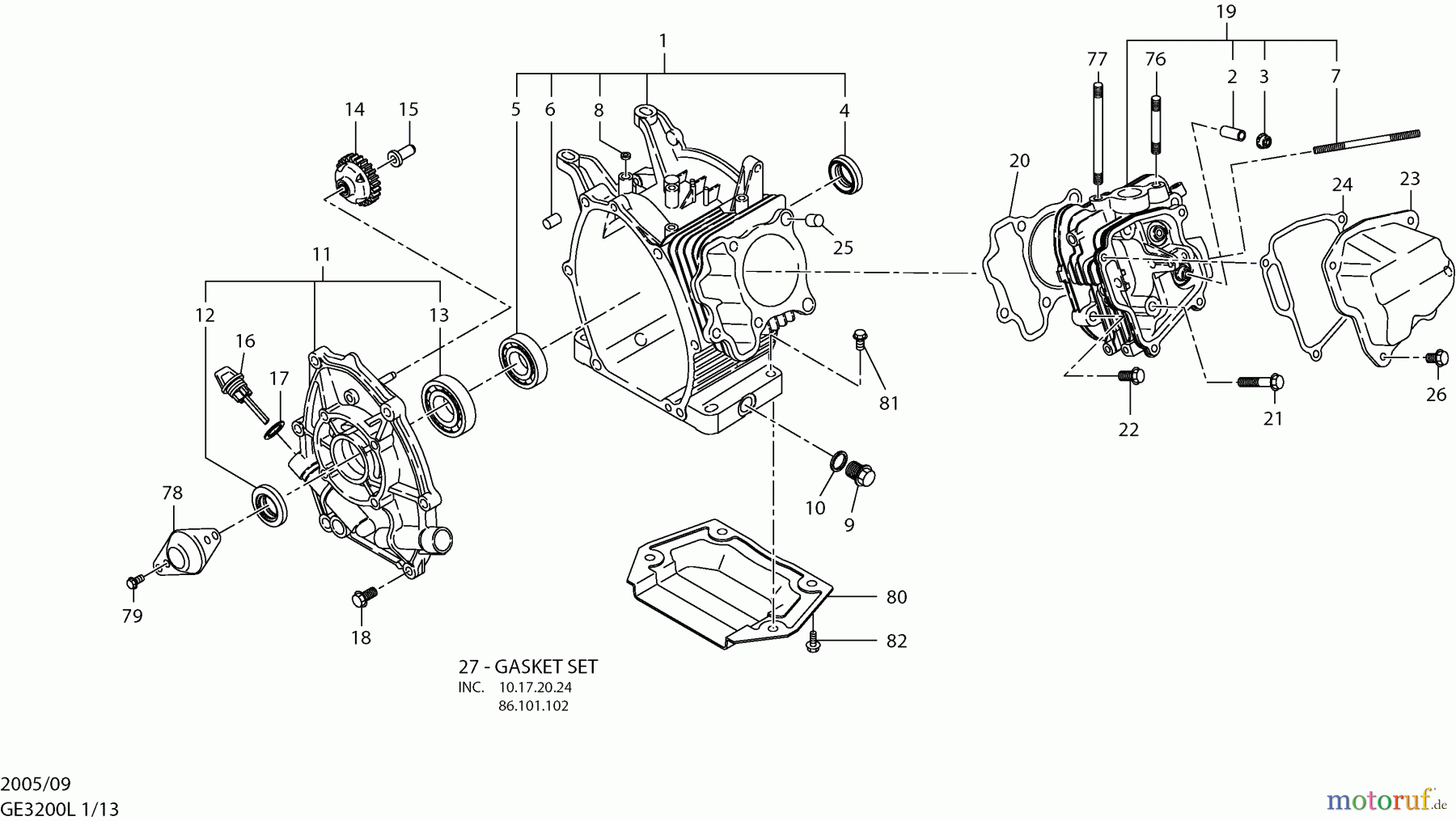 Dolmar Stromerzeuger GE-3200 L 1 Kurbelgehäuse, Zylinder