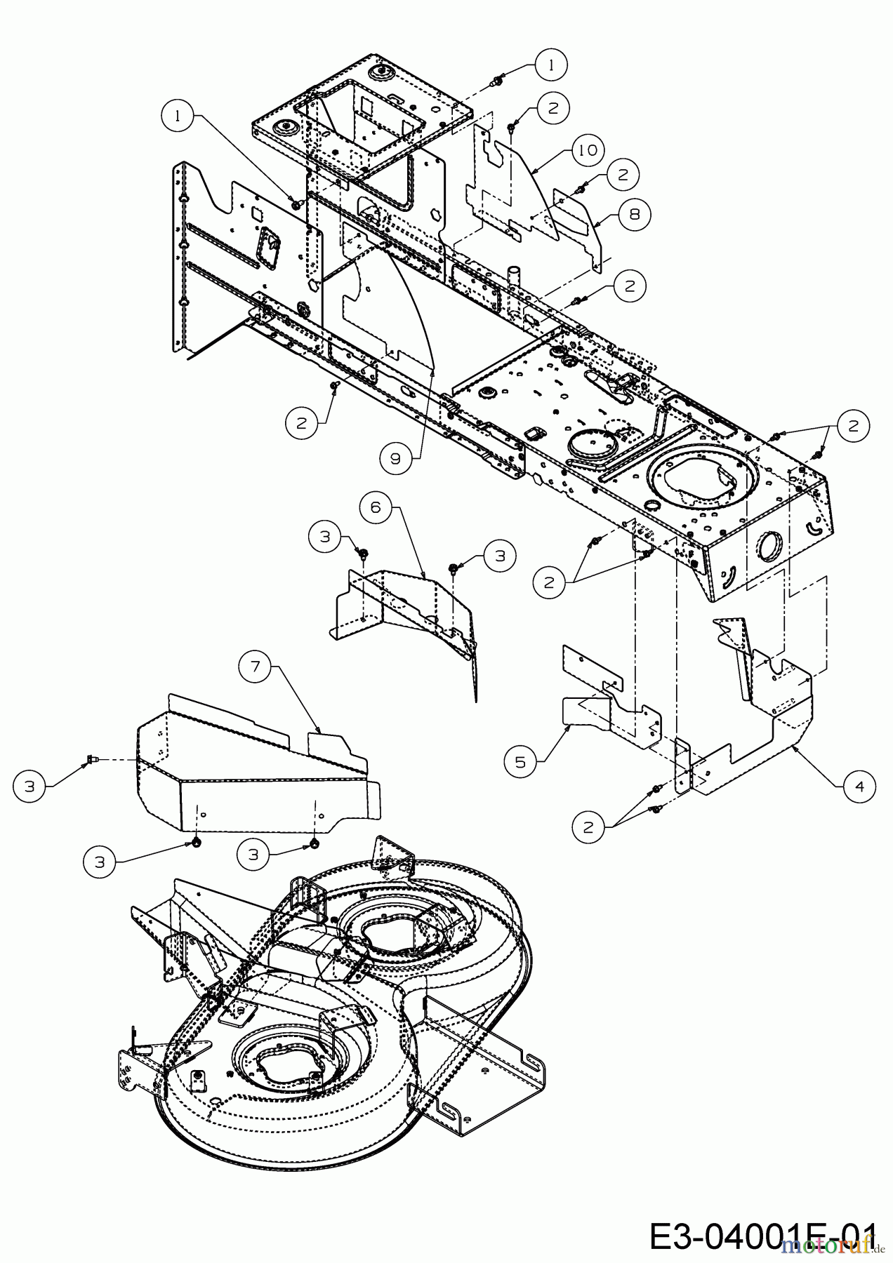  Hanseatic Rasentraktoren 92-116 T 13A2763E621  (2020) Keilriemenschutz Mähwerk E (36