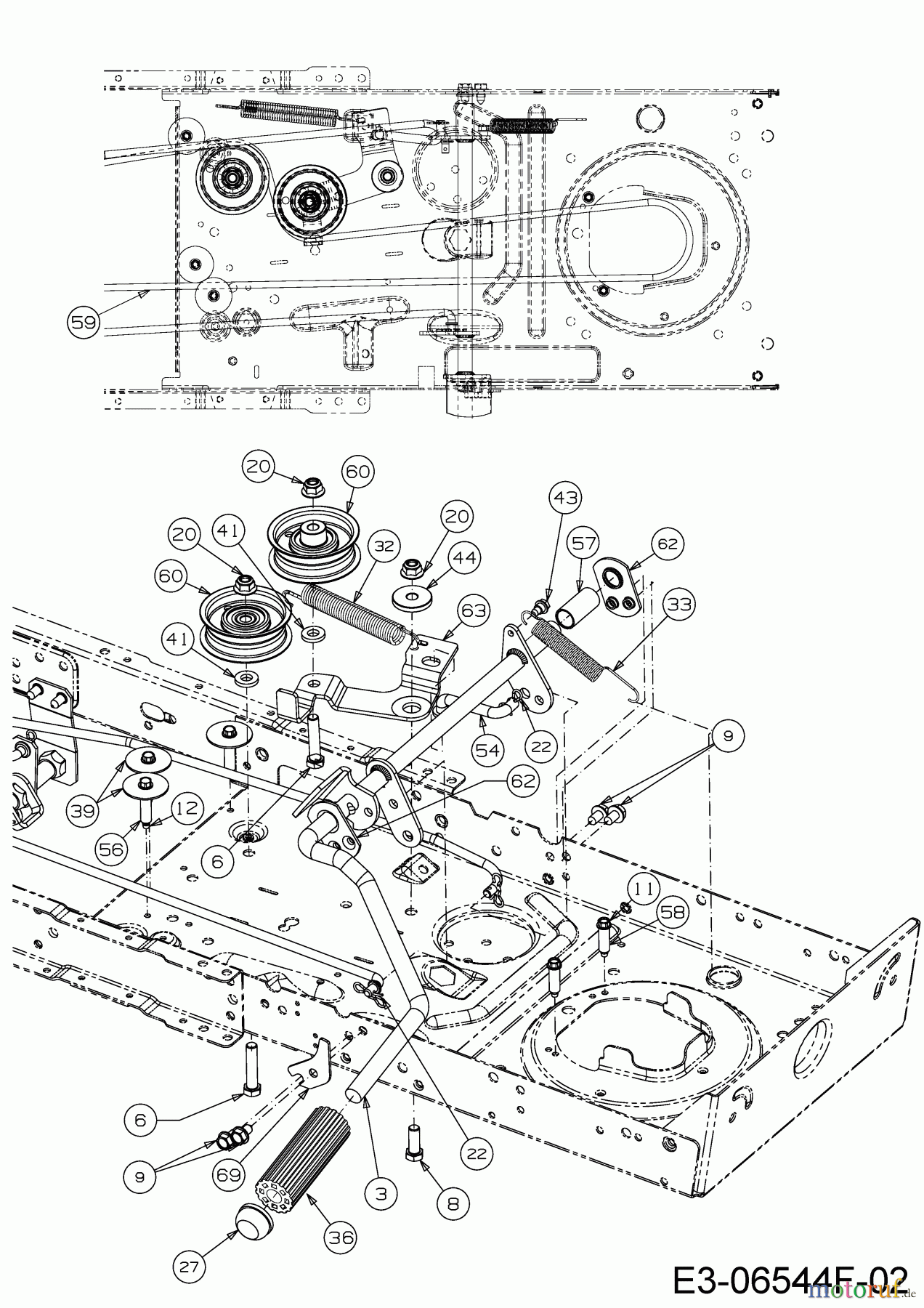 Tigara Rasentraktoren TG 15/96 HE 13AB79KF649 (2020) Fahrantrieb, Keilriemen, Pedal