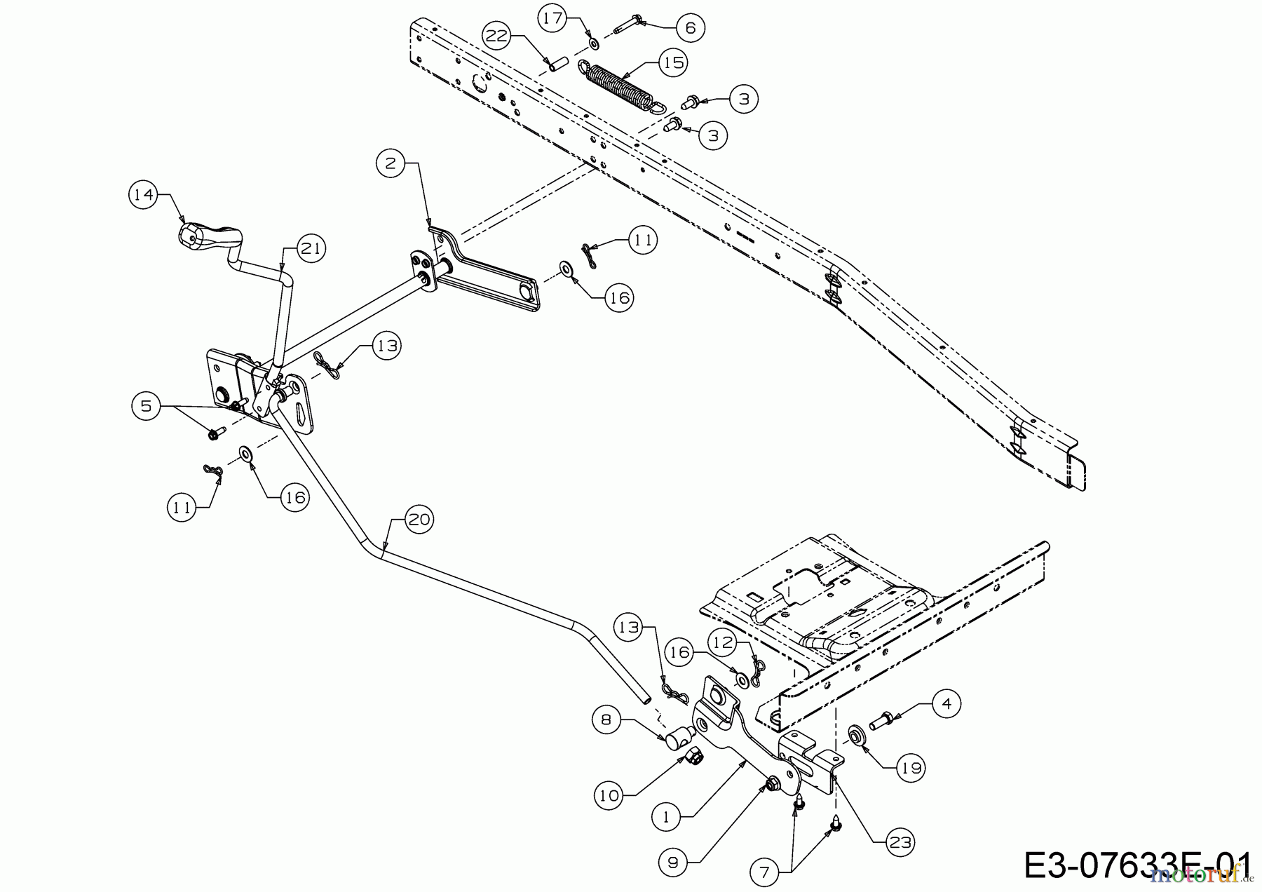  MTD Rasentraktoren Minirider 76 RDE 13A726SD600  (2019) Mähwerksaushebung