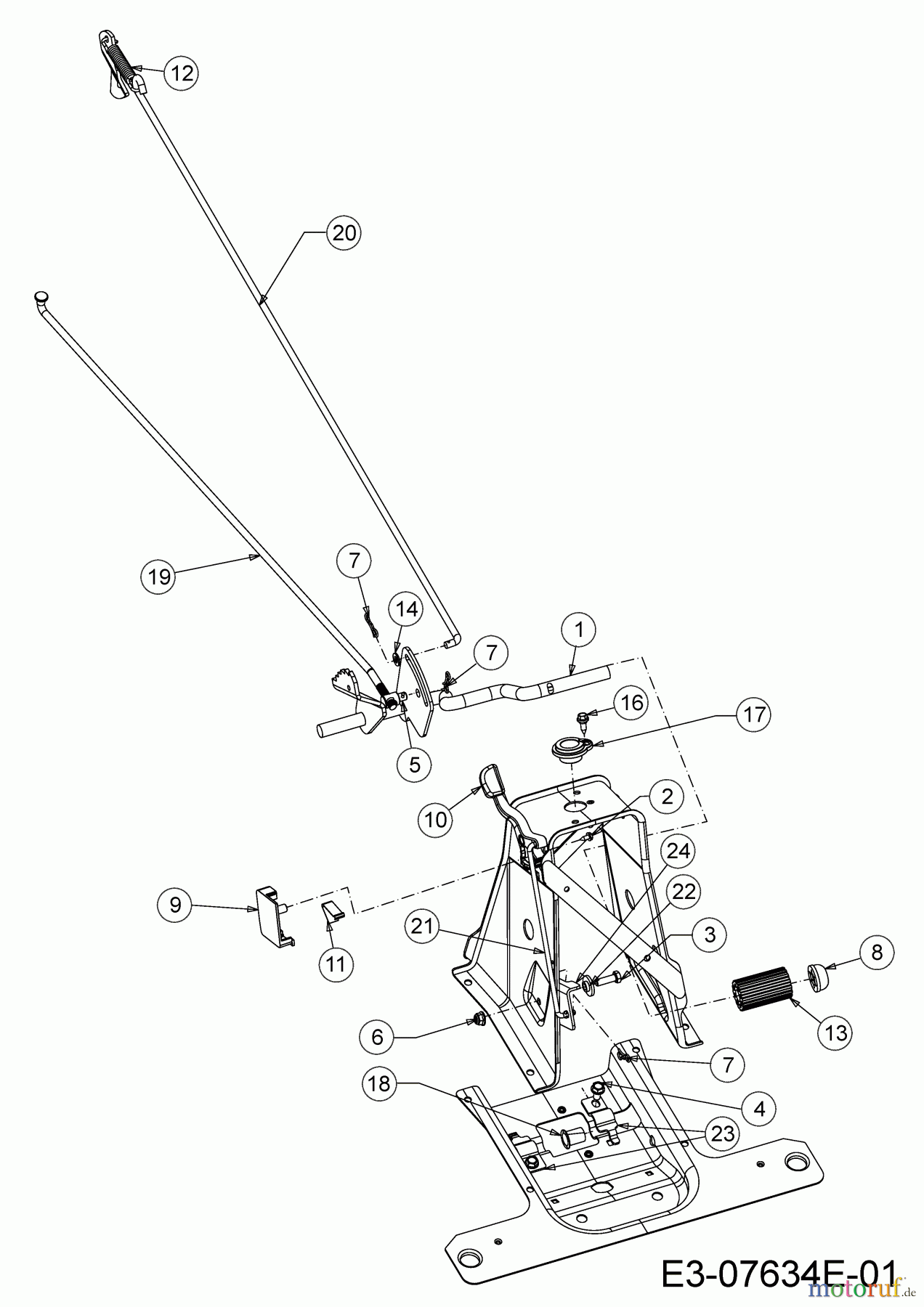  Helington Rasentraktoren H 76 SM 13A726JD686 (2020) Bremsstange, Schaltstange, Pedal