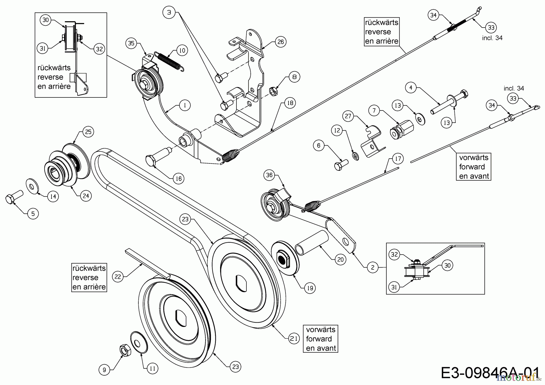  MTD Motorhacken T/380 M 21A-38MU678 (2020) Keilriemen, Spannrolle