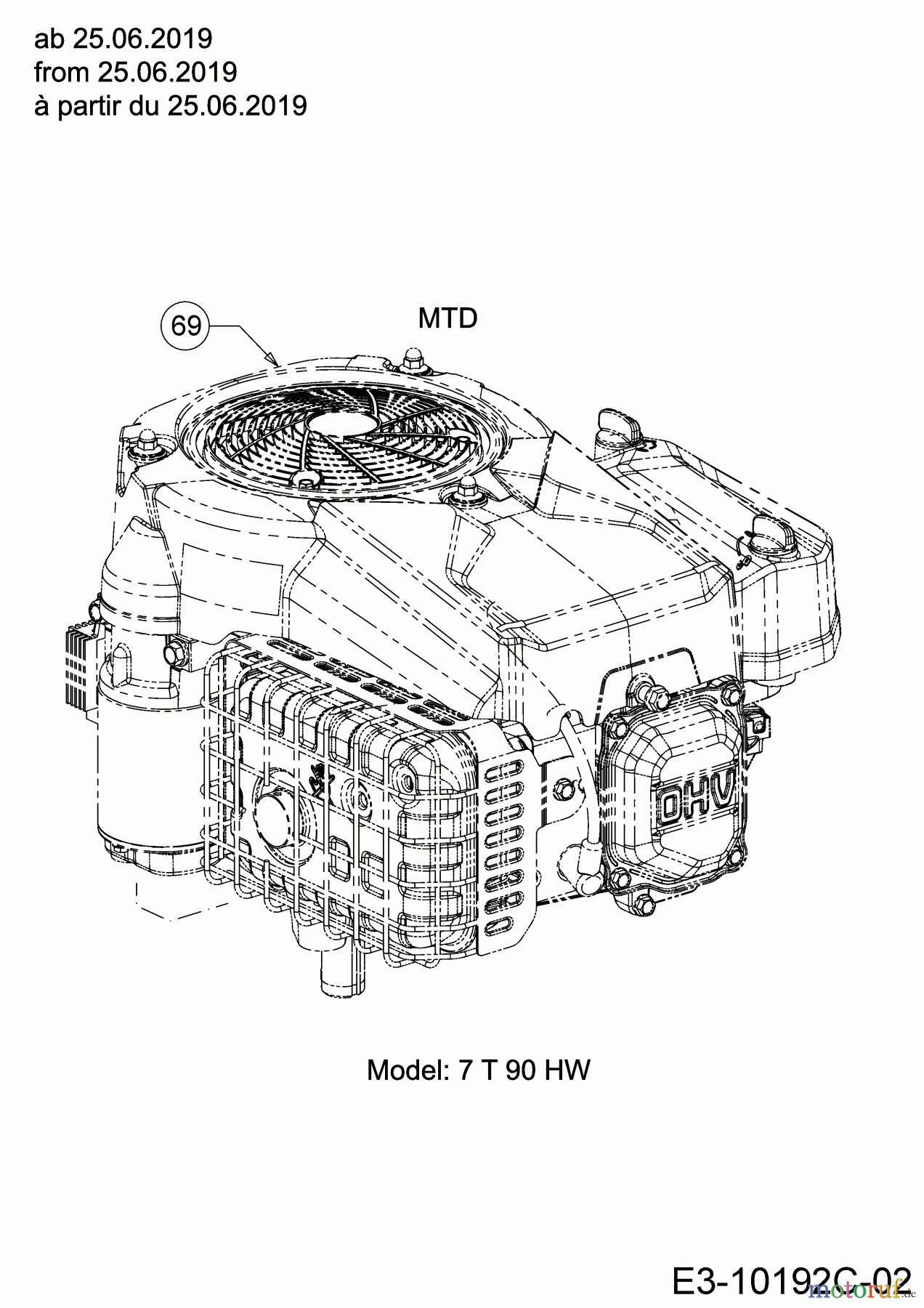  Tigara Rasentraktoren TG 15/96 HE 13AB79KF649 (2019) Motor MTD