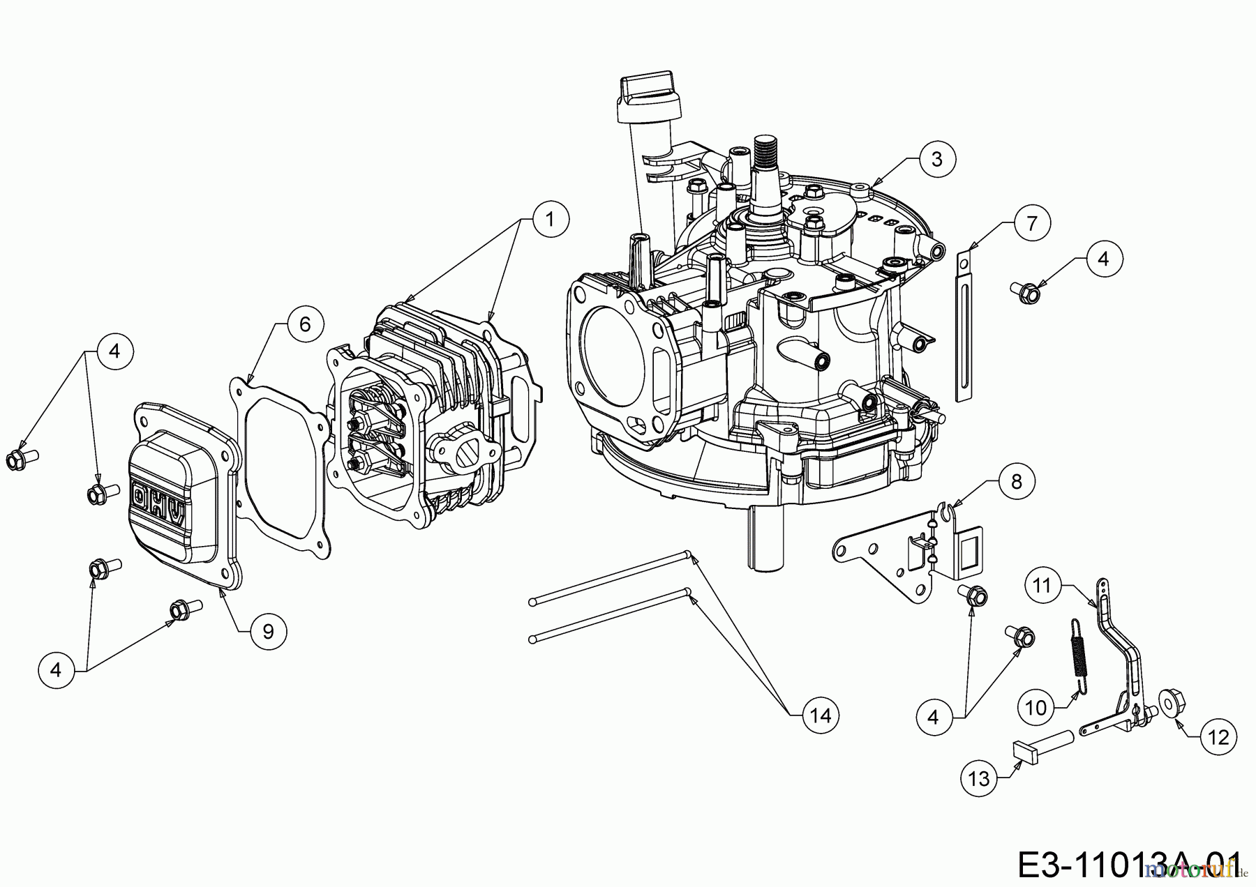  MTD-Motoren Vertikal 6X65RHB 752Z6X65RHB (2019) Reglerhebel, Shortblock, Zylinderkopfdeckel