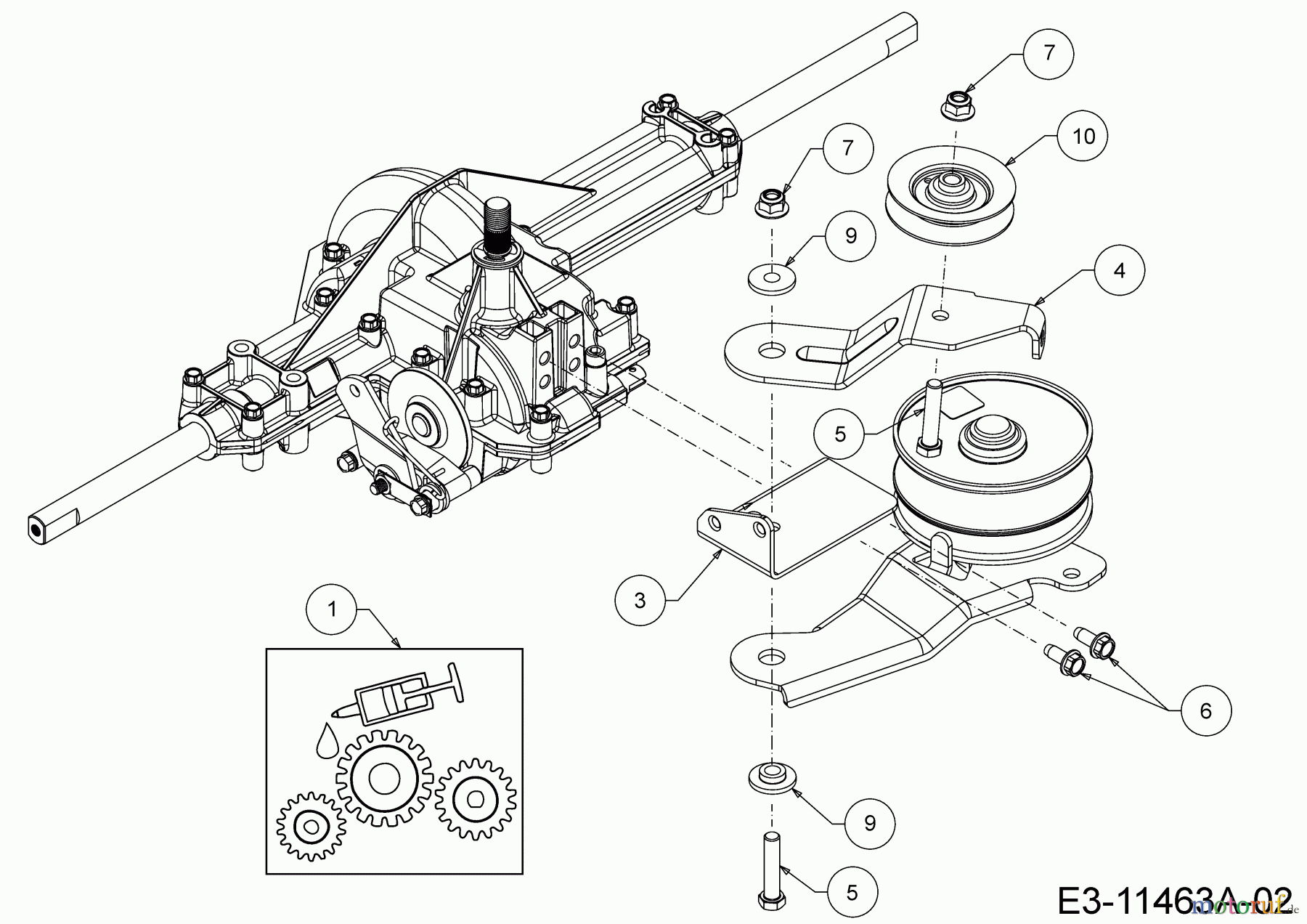 Cmi Rasentraktoren 96-125 13IH765F620  (2019) Spannrolle Getriebe