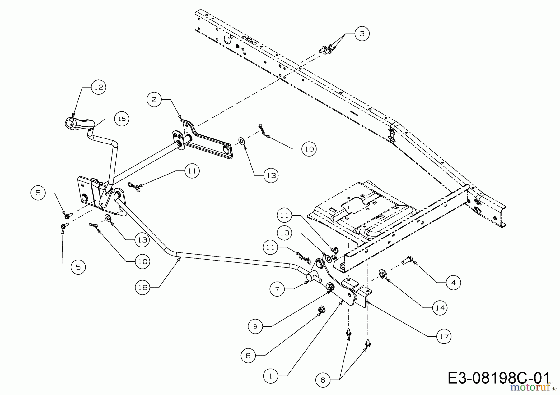  MTD Rasentraktoren Minirider 60 RDHE 13AW21SC600  (2019) Mähwerksaushebung