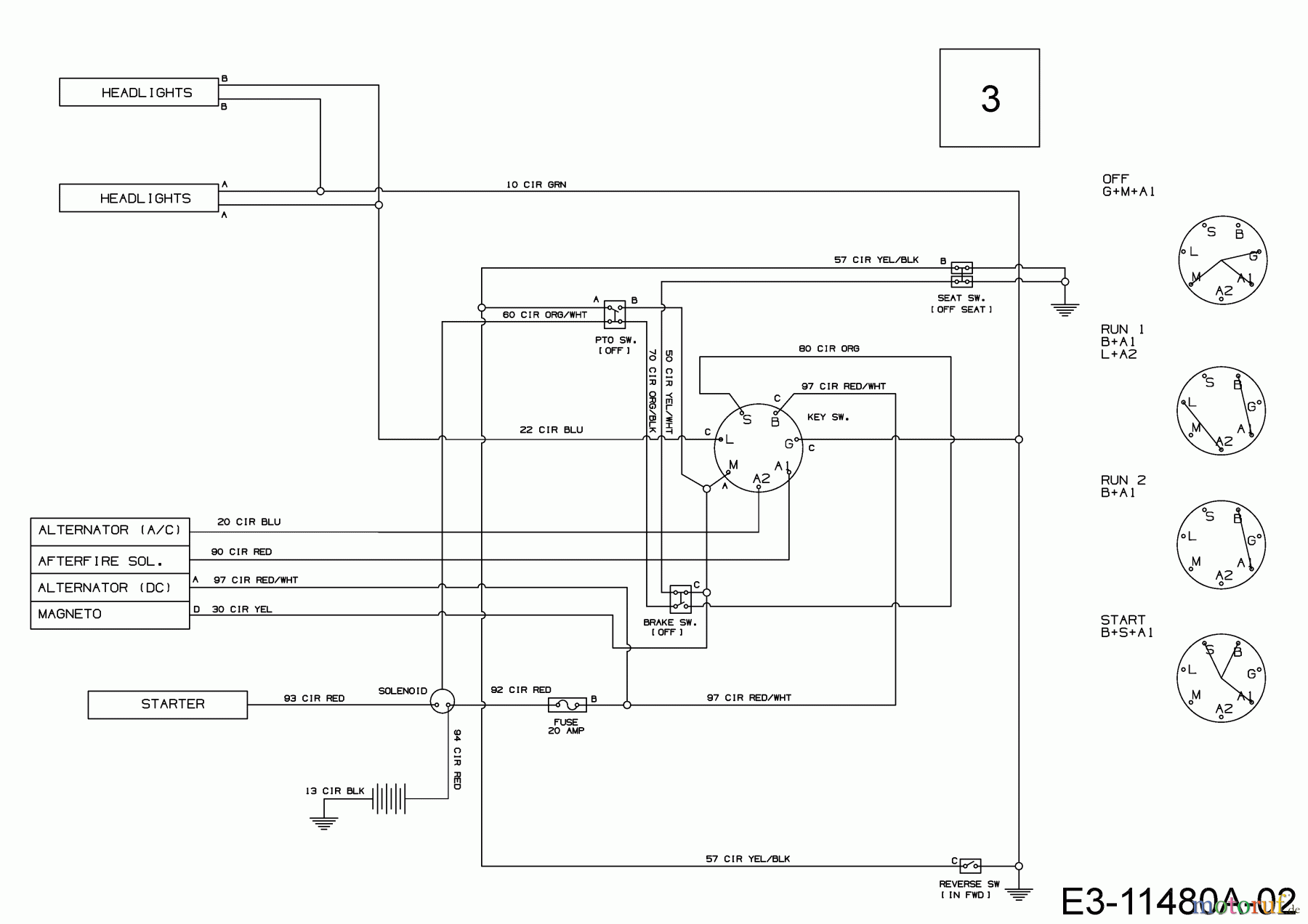  MTD Rasentraktoren MTD 96 13B7765F600 (2021) Schaltplan