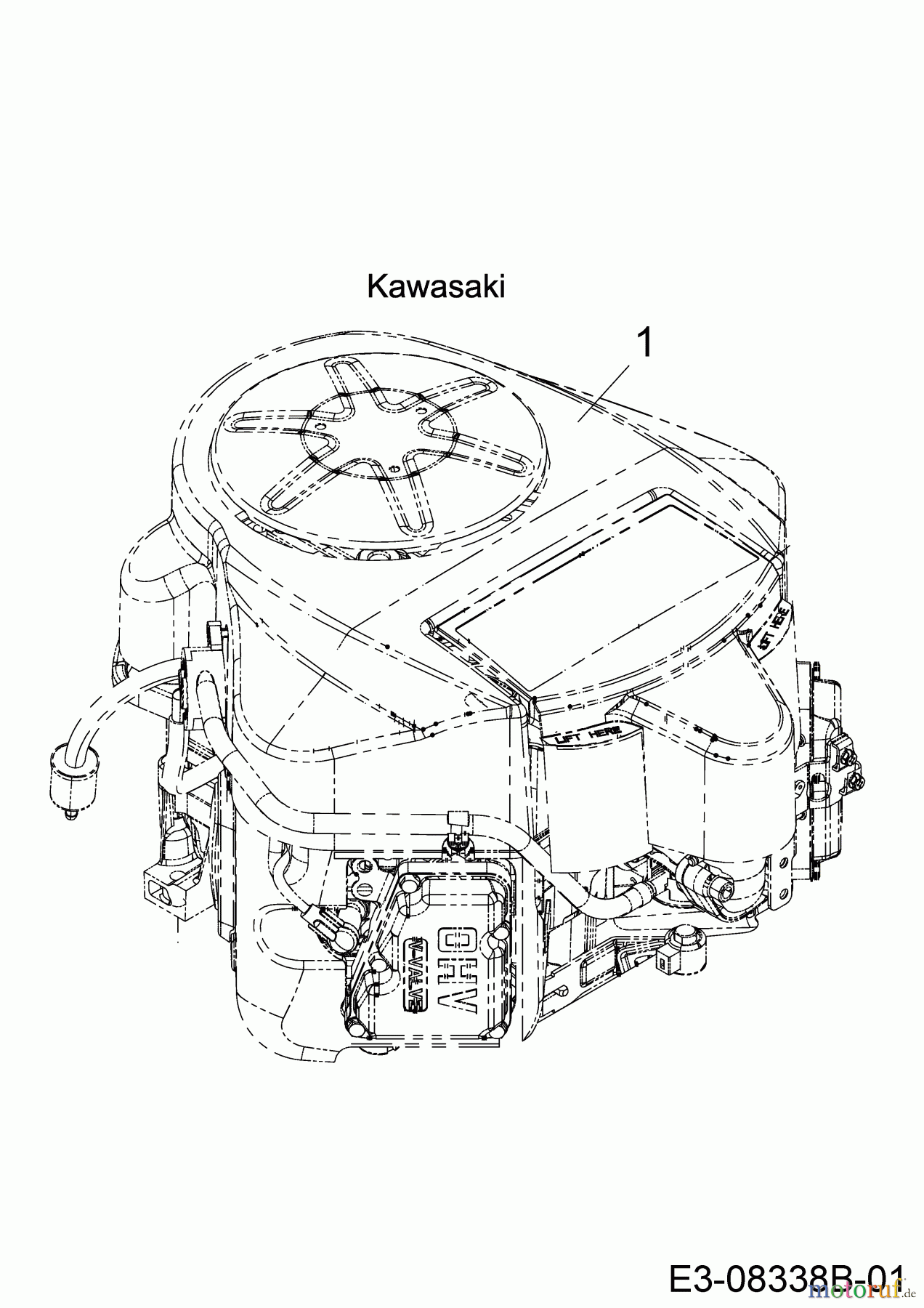  Cub Cadet Rasentraktoren XT3 QR95 13CFA5CB603  (2019) Motor Kawasaki