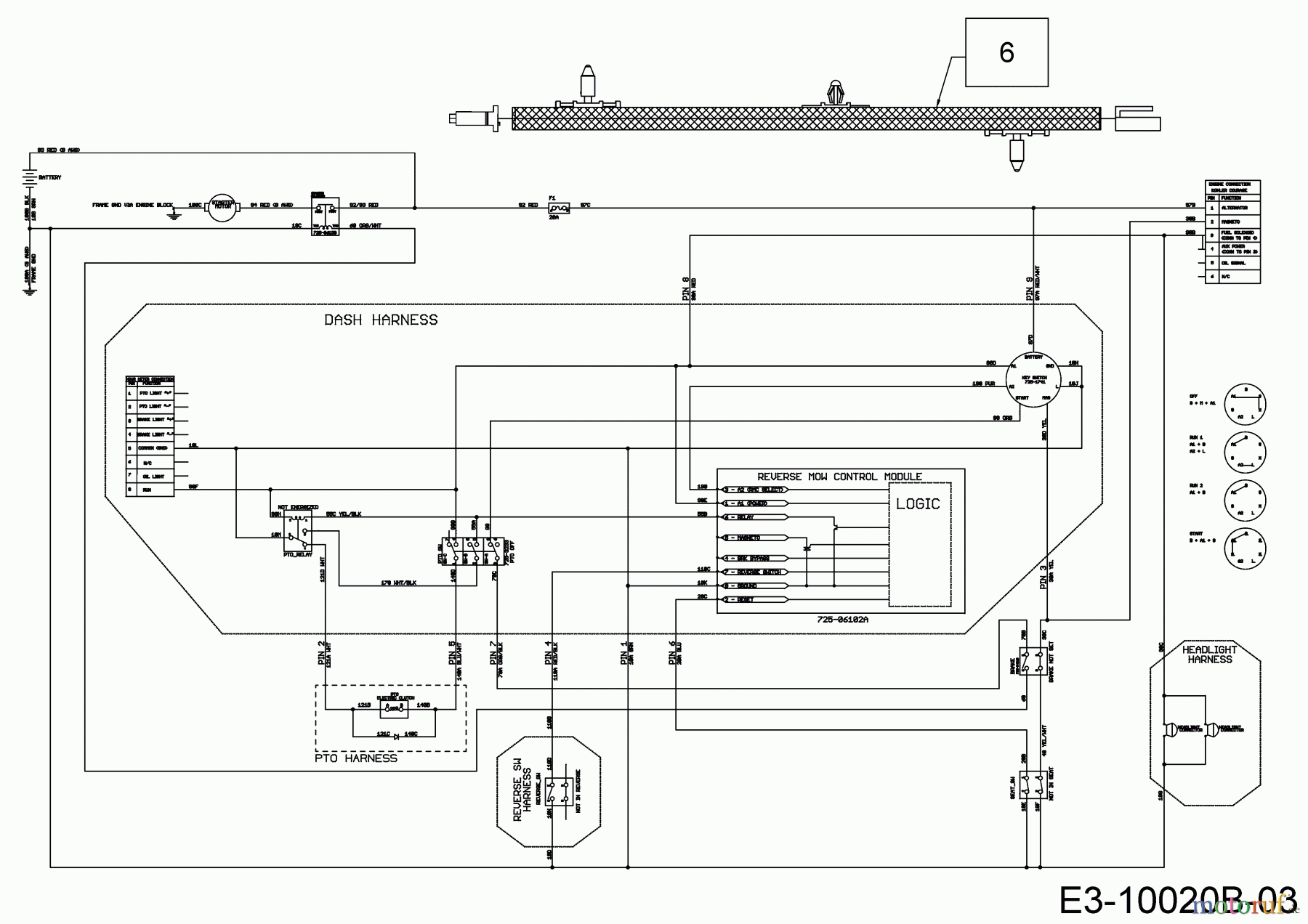 Cub Cadet Gartentraktoren XT3 QS127 14AIA5CQ603  (2020) Schaltplan Elektromagnetkupplung