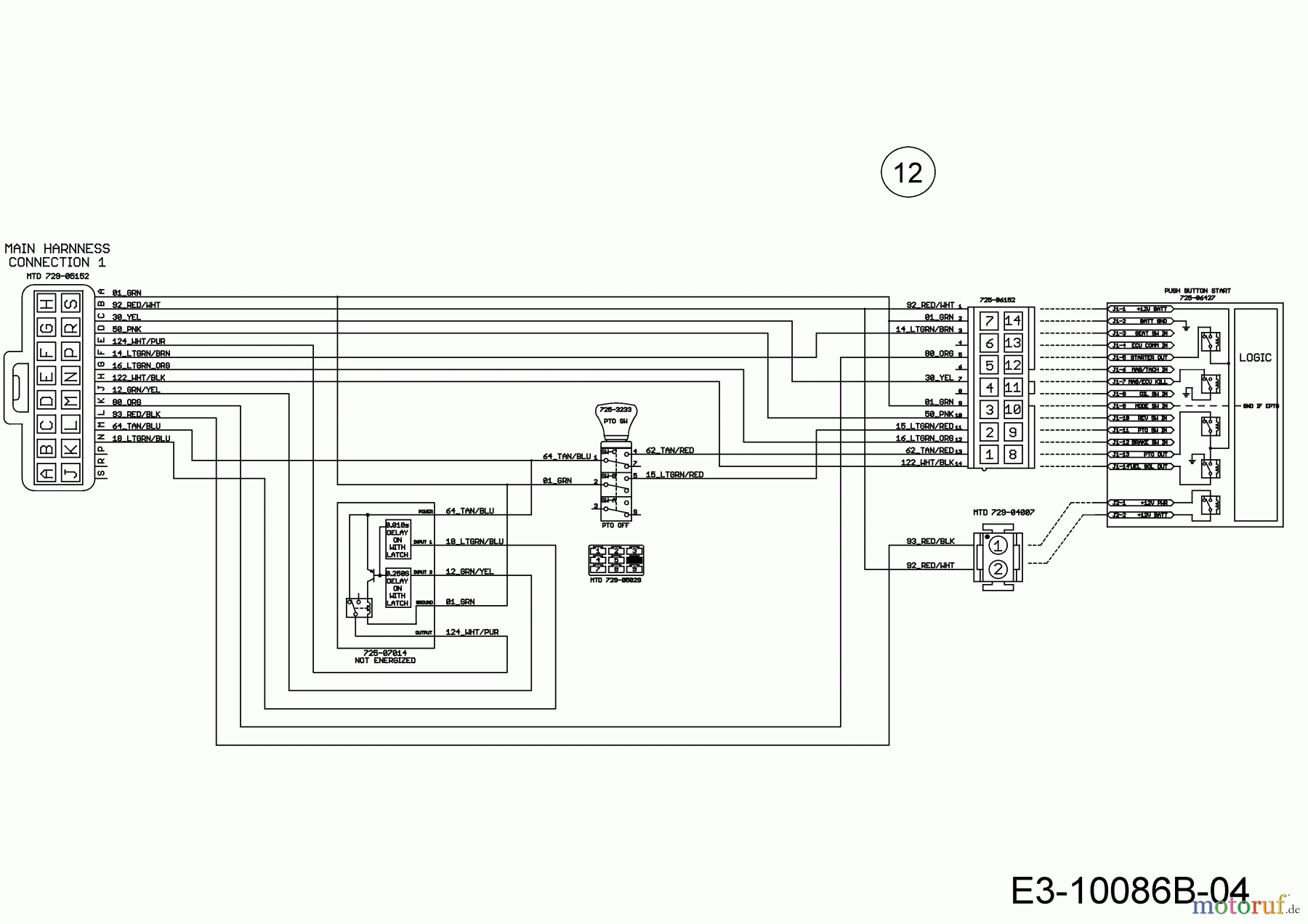  Cub Cadet Rasentraktoren XT3 QR106E 13CIA5CR603  (2019) Schaltplan Elektromagnetkupplung