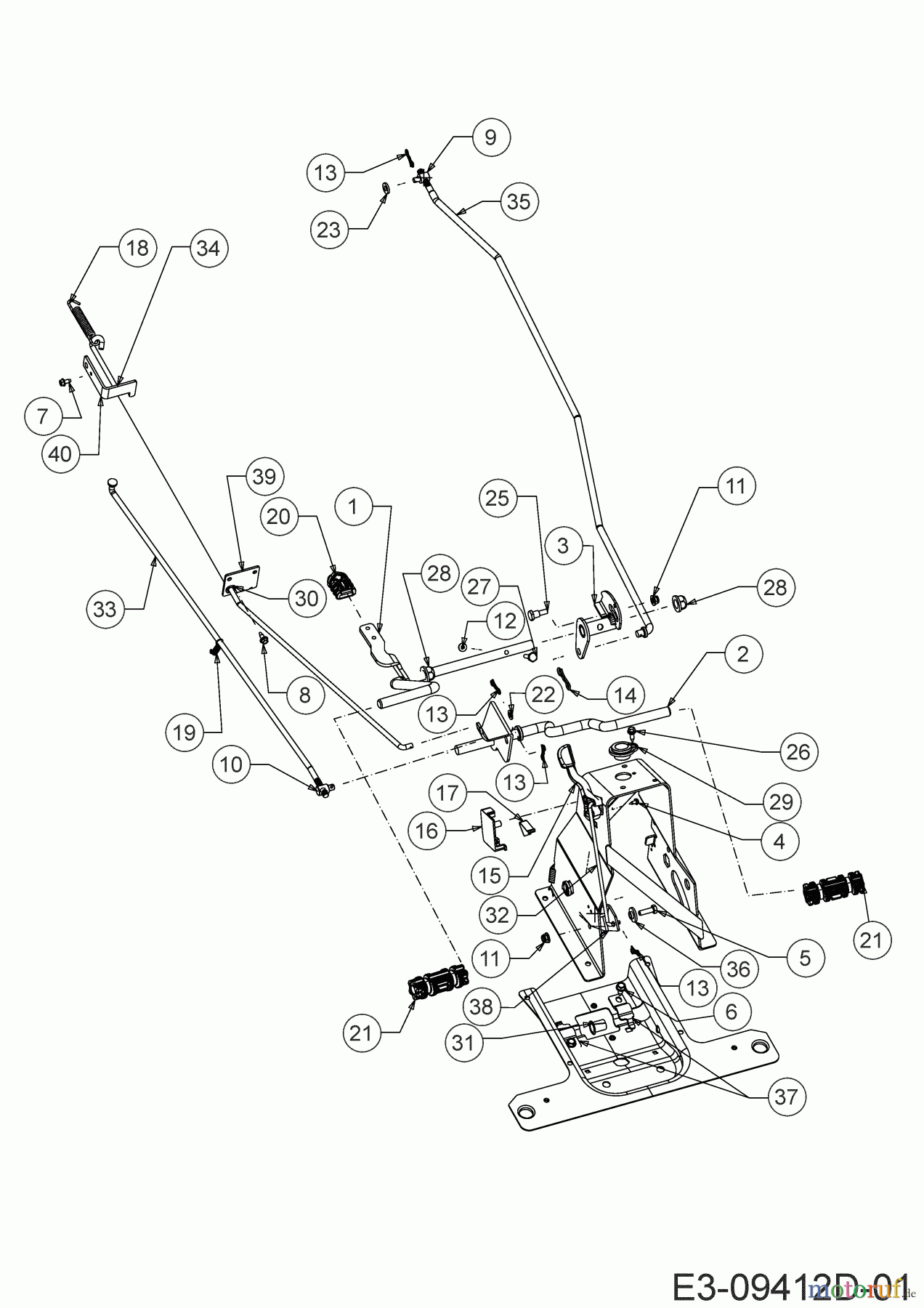  Cub Cadet Rasentraktoren LR2 MS76 13A721JD603 (2021) Bremsstange, Schaltstange, Pedal