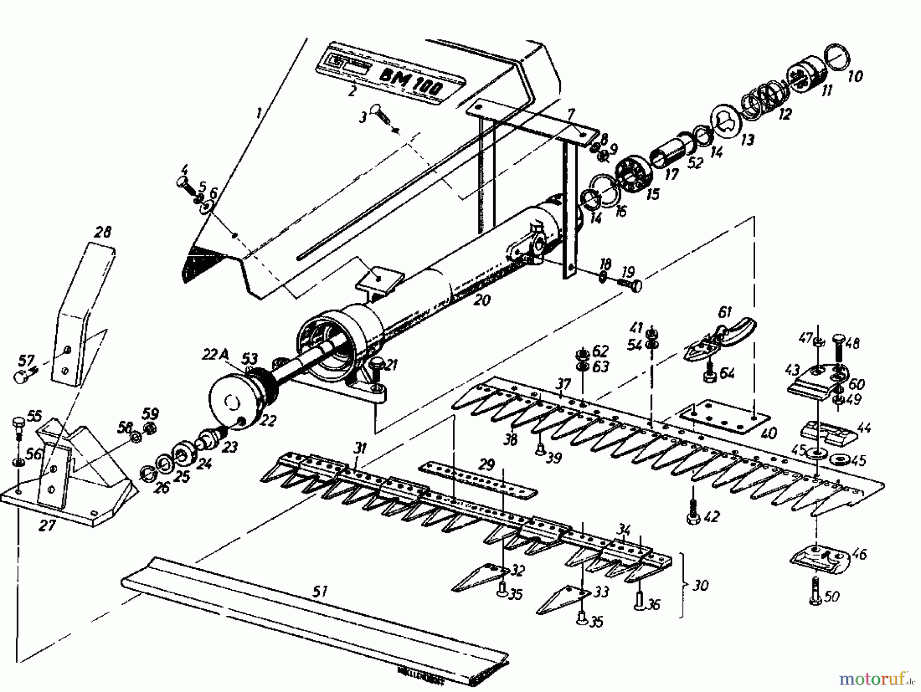  Gutbrod Cutter bar mower BM 100-2/G 07507.02  (1985) Cutter bar