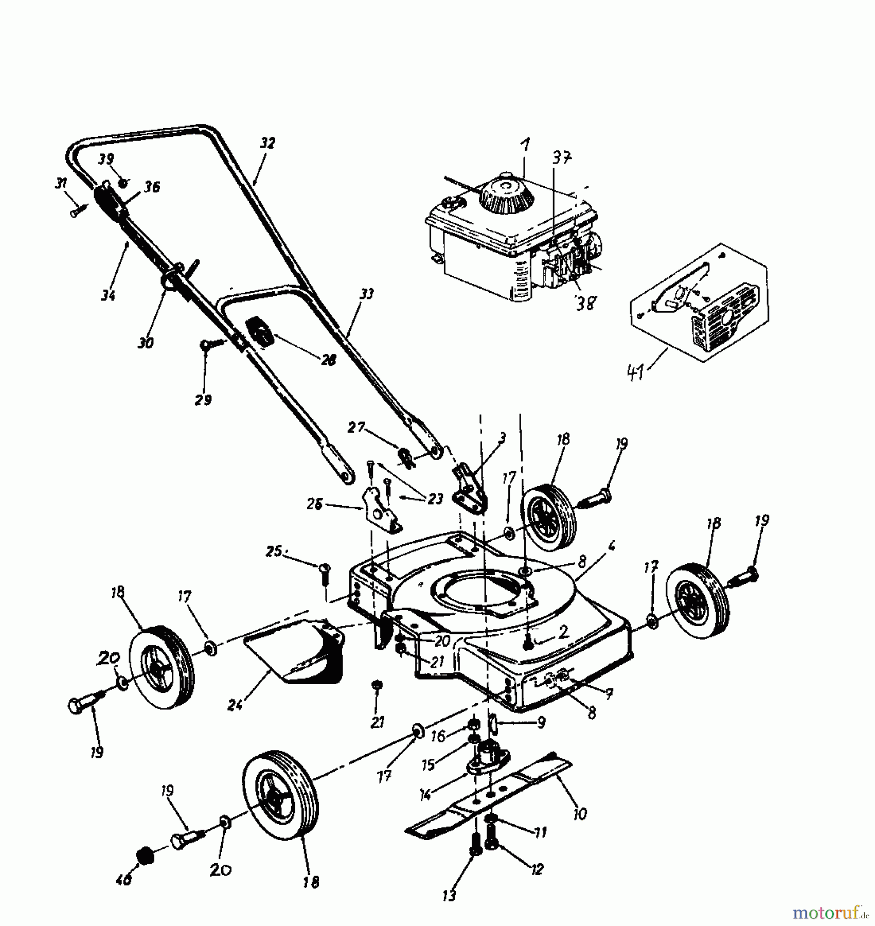  Nizza Petrol mower NIZZA 40 118-0081  (1988) Basic machine