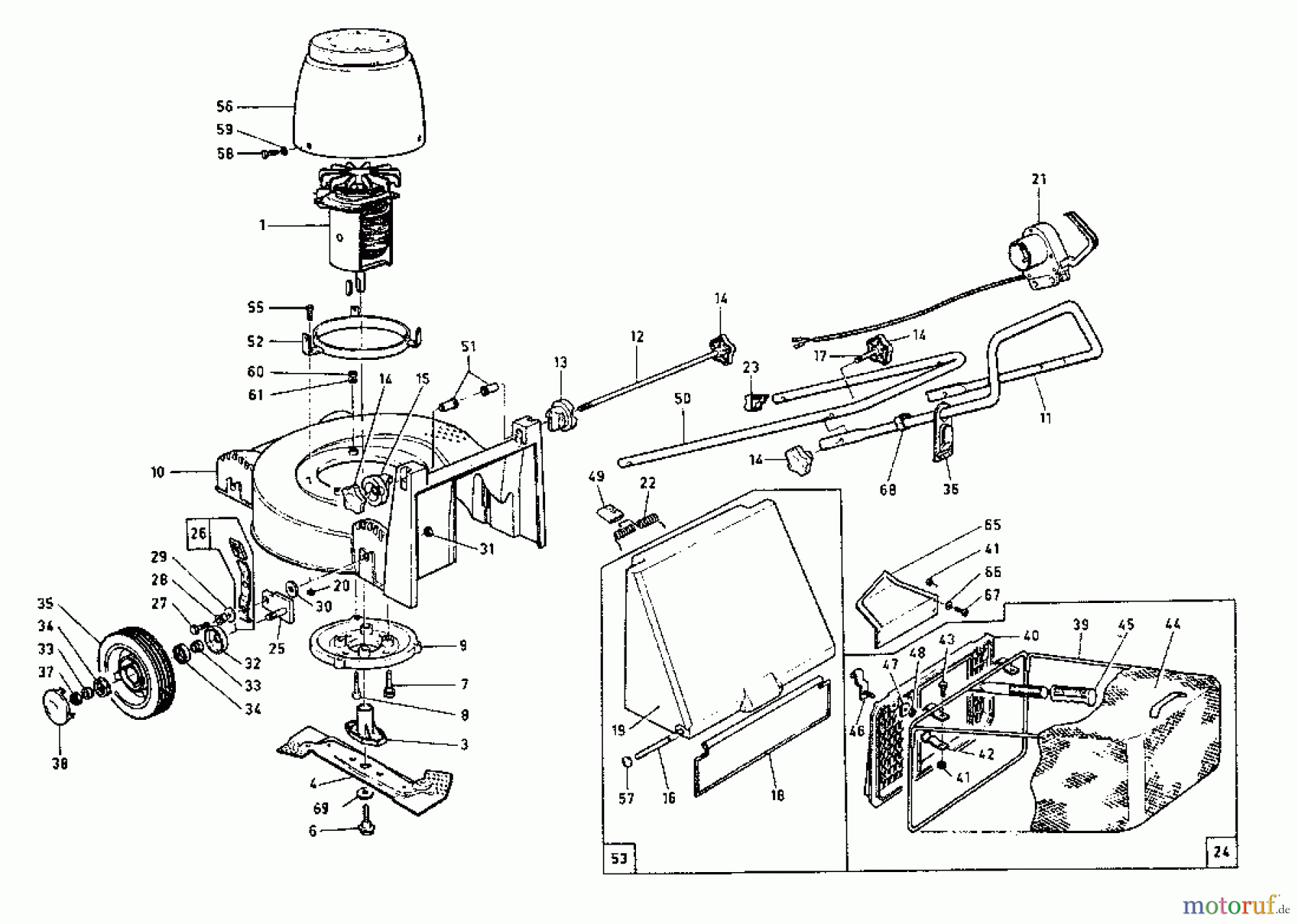  Rotaro Tondeuse électrique ROTARO  40  E 189-0143  (1989) Machine de base