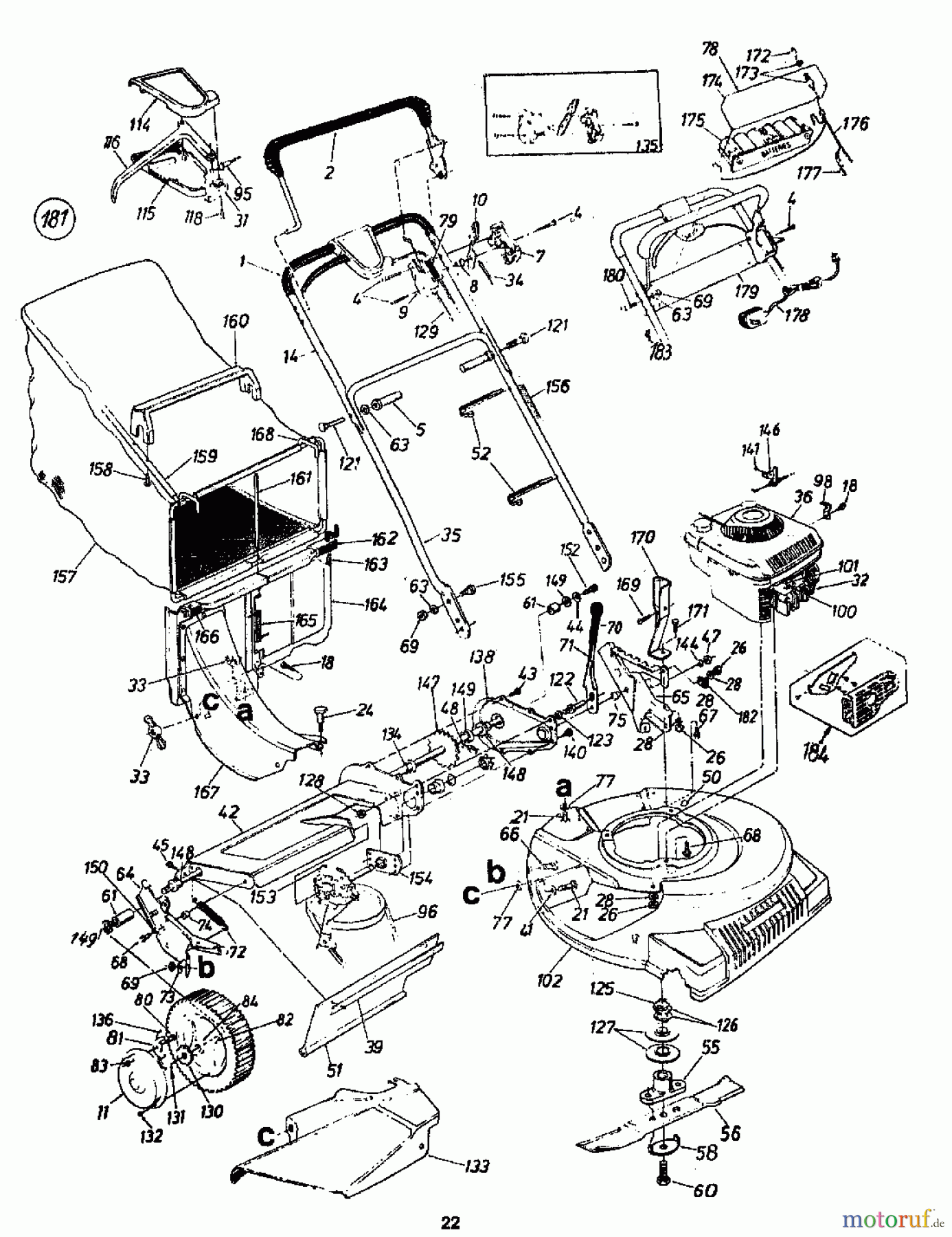  MTD Motormäher mit Antrieb VARIANT 53 SE 129-8860  (1989) Grundgerät