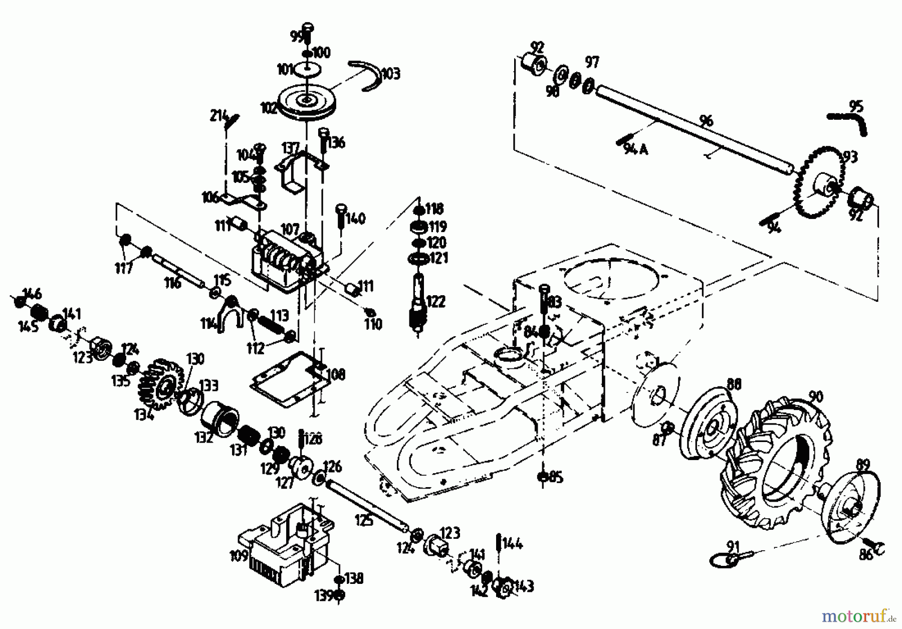  Gutbrod Balkenmäher BM 710 07515.01  (1988) Getriebe
