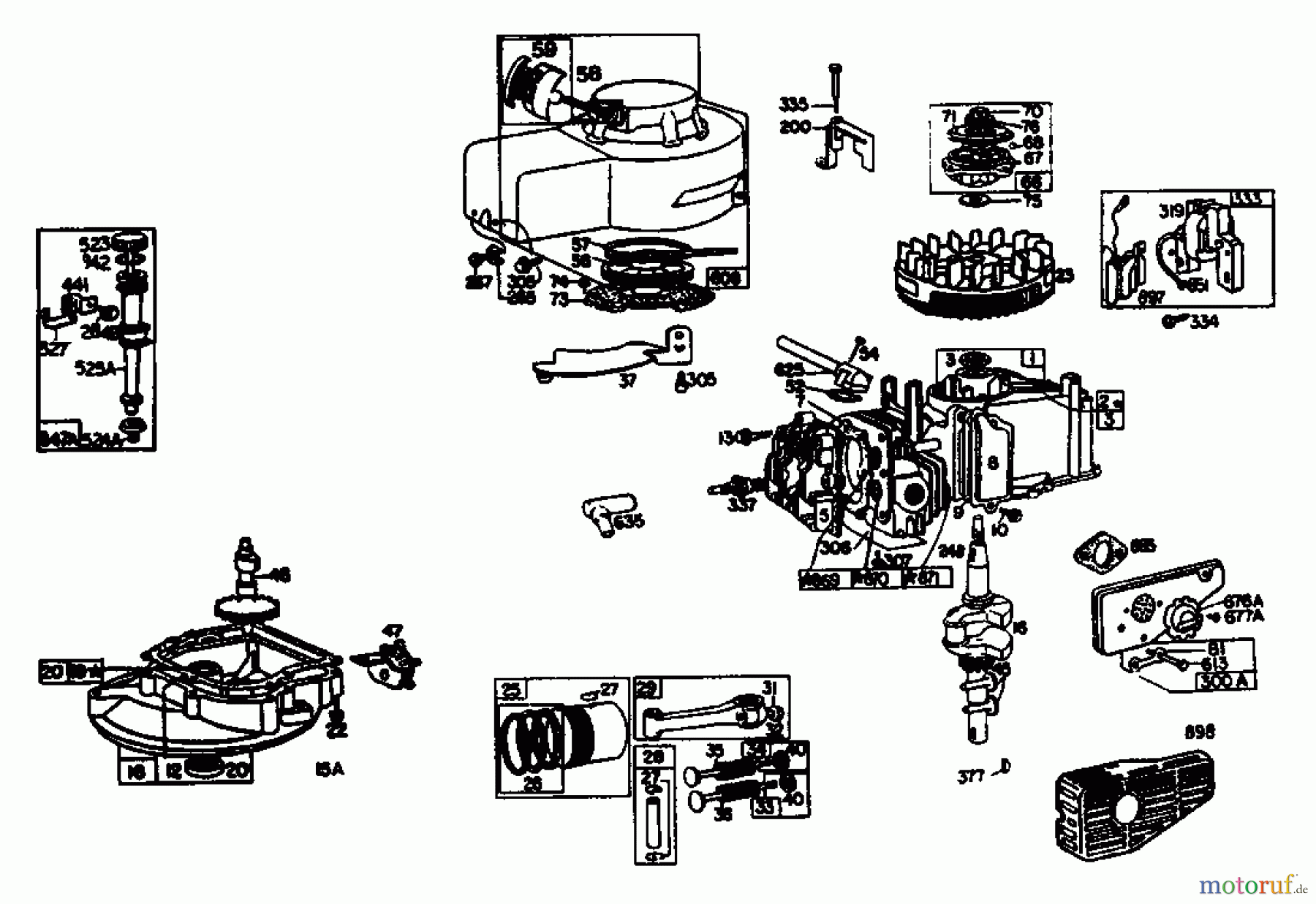 Gutbrod Balkenmäher BM 100-2/G 07507.01  (1988) Kurbelgehäuse, Zylinder