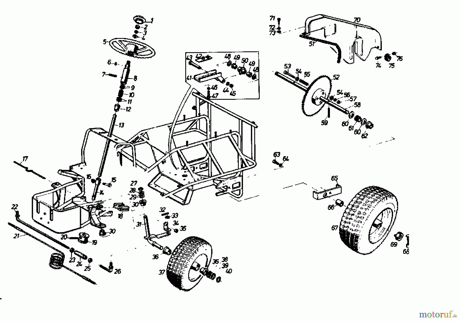  Gutbrod Lawn tractors Sprint 1000 E 02840.04  (1988) Drive system, Steering wheel, Steering, Wheels