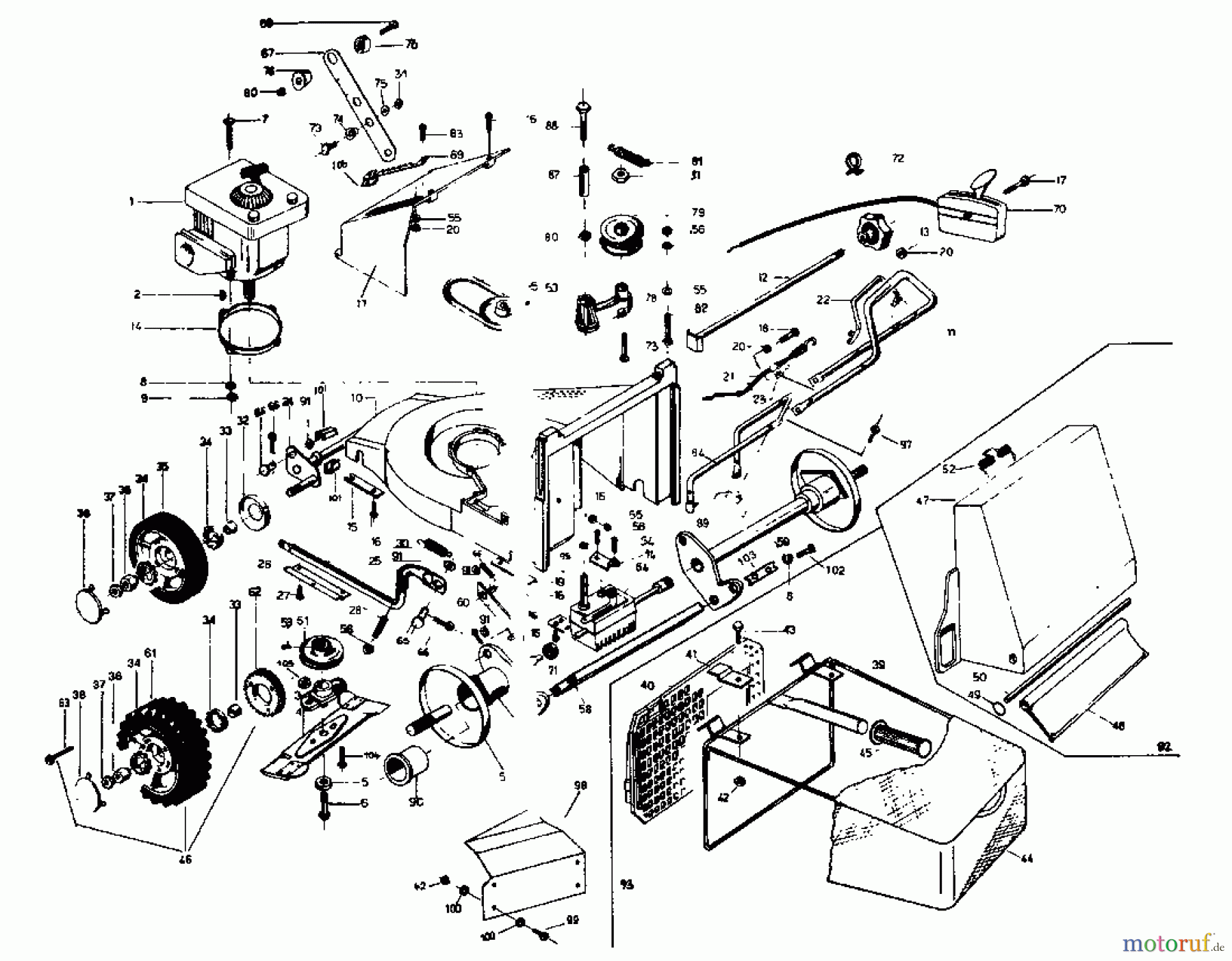  Rotaro Motormäher mit Antrieb ROTARO  48 S 180-0157  (1990) Grundgerät