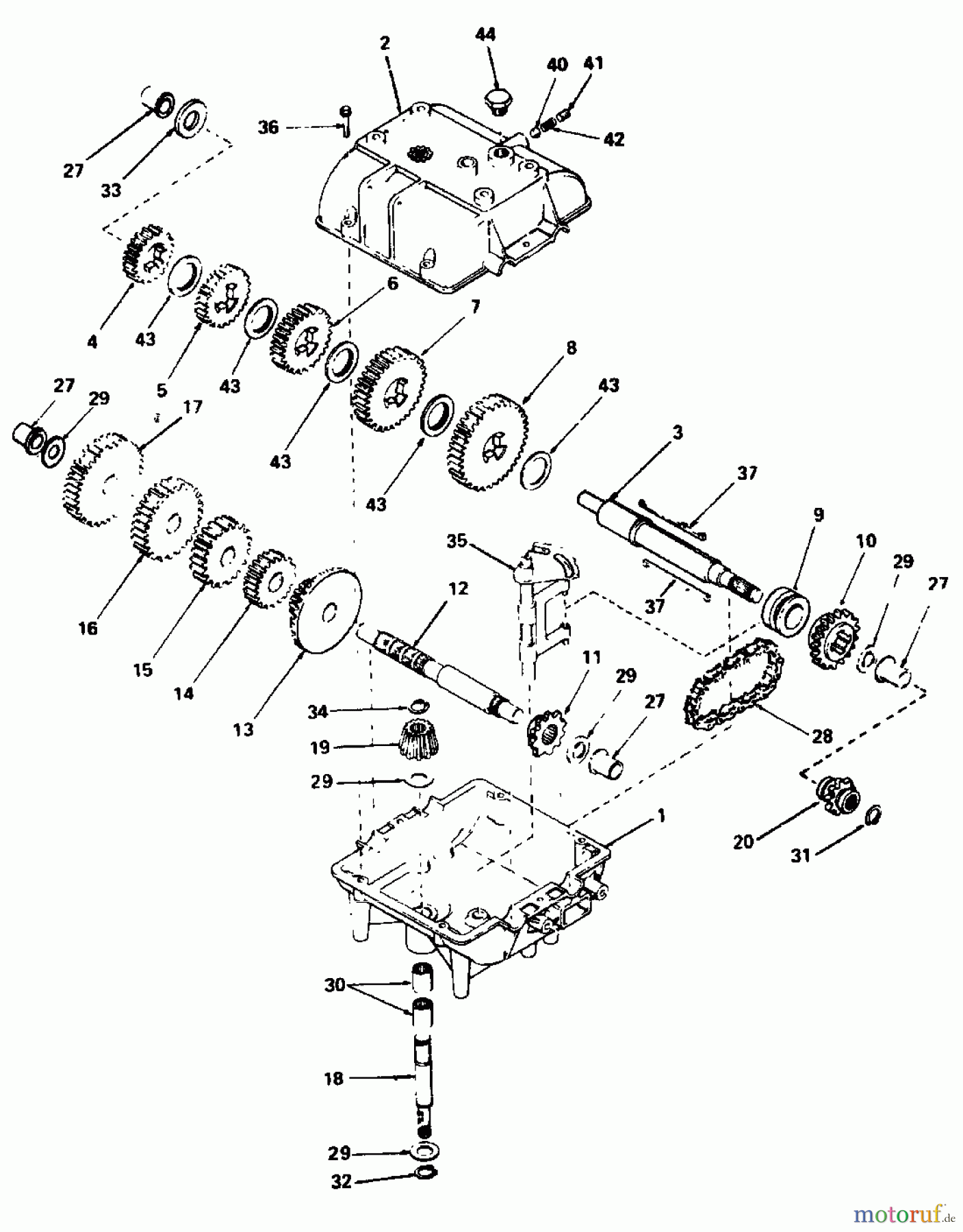 Columbia Rasentraktoren RD 11/660 130-5240  (1990) Getriebe