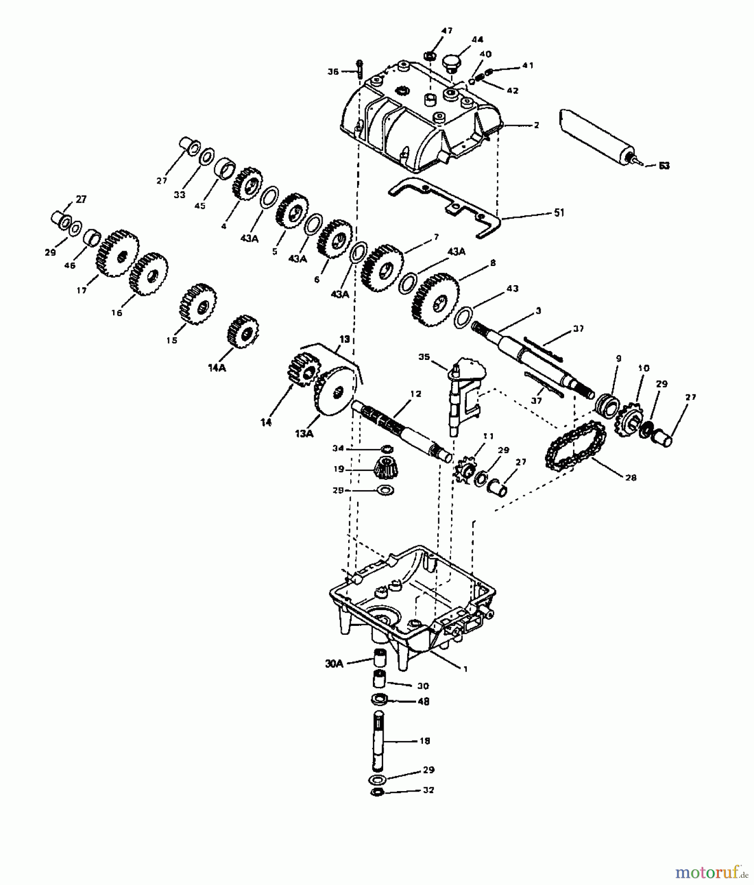  MTD Balkenmäher QUICK 90 181-0172  (1991) Getriebe
