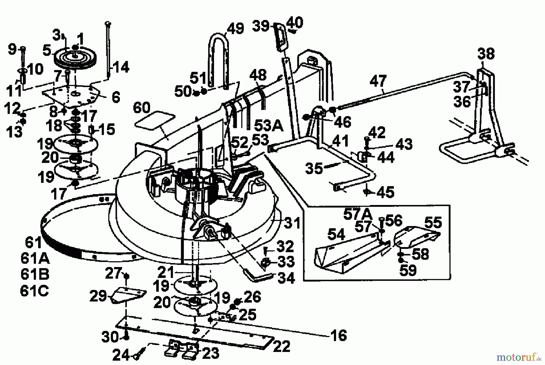  Gutbrod Rasentraktoren Sprint 1000 E 02840.07  (1994) Mähwerk 66cm