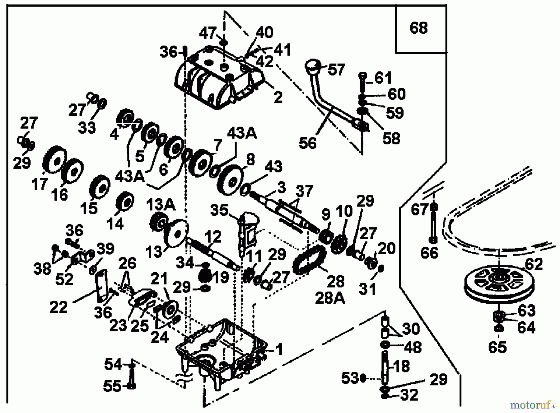  Gutbrod Rasentraktoren Sprint 1000 E 02840.07  (1994) Getriebe