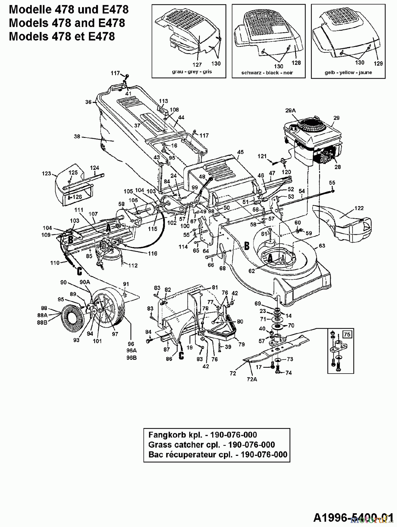  Yard-Man Motormäher mit Antrieb YM 5021 E 126E478E643  (1996) Grundgerät