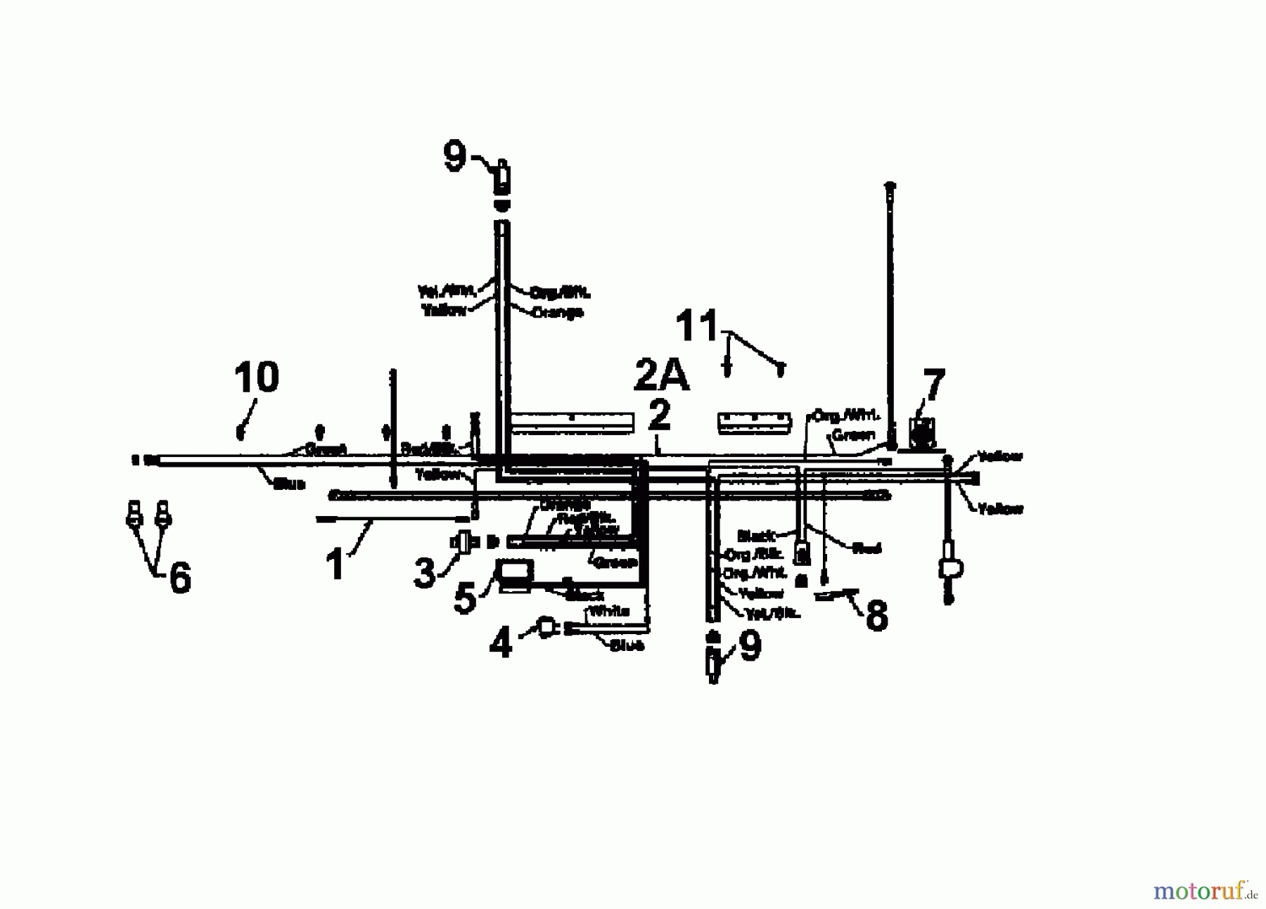  Lawnflite Rasentraktoren 806 13AO695G611  (1997) Schaltplan Einzylinder