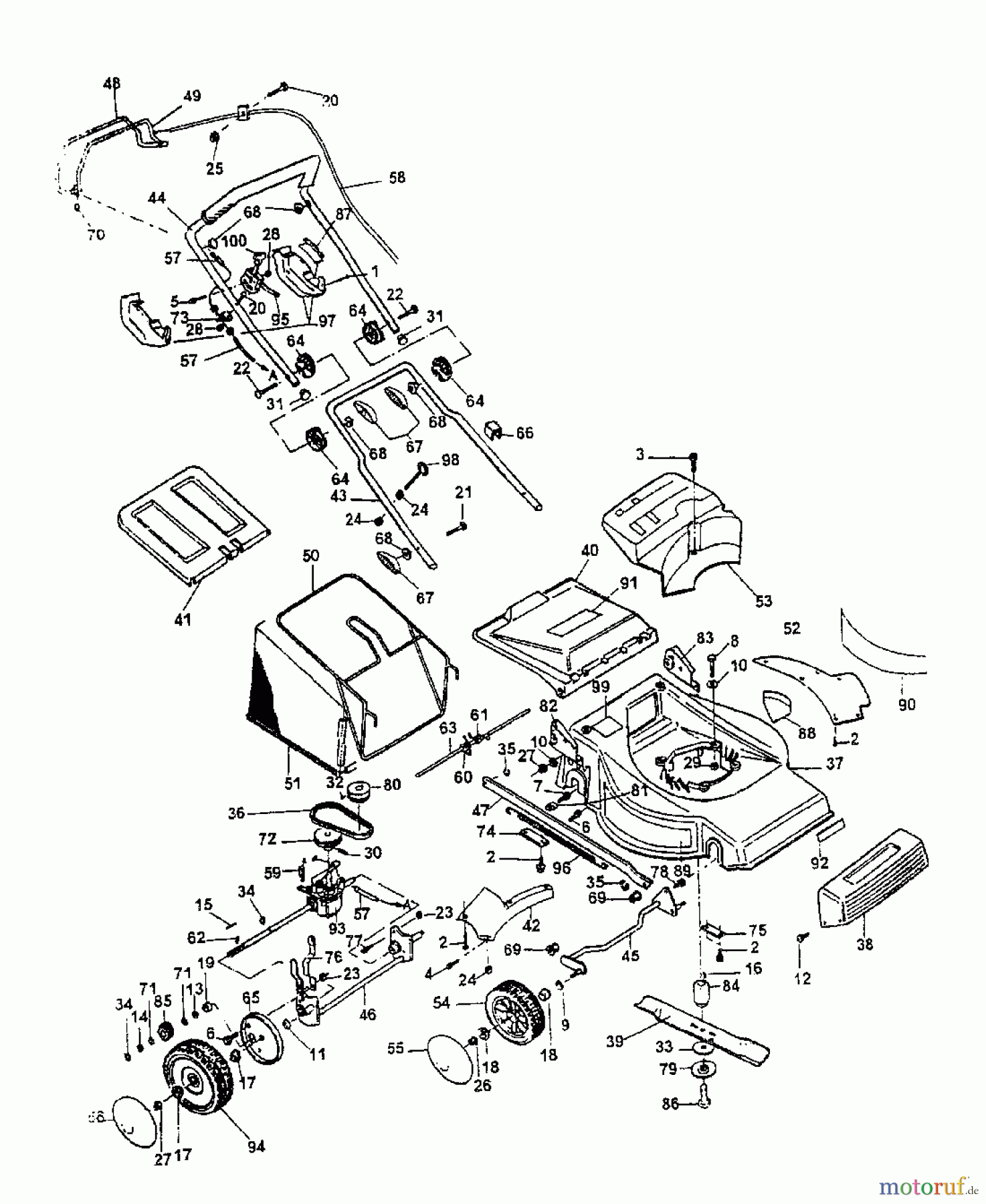  Yard-Man Motormäher mit Antrieb RMB 53 S 911B539A643  (1996) Grundgerät