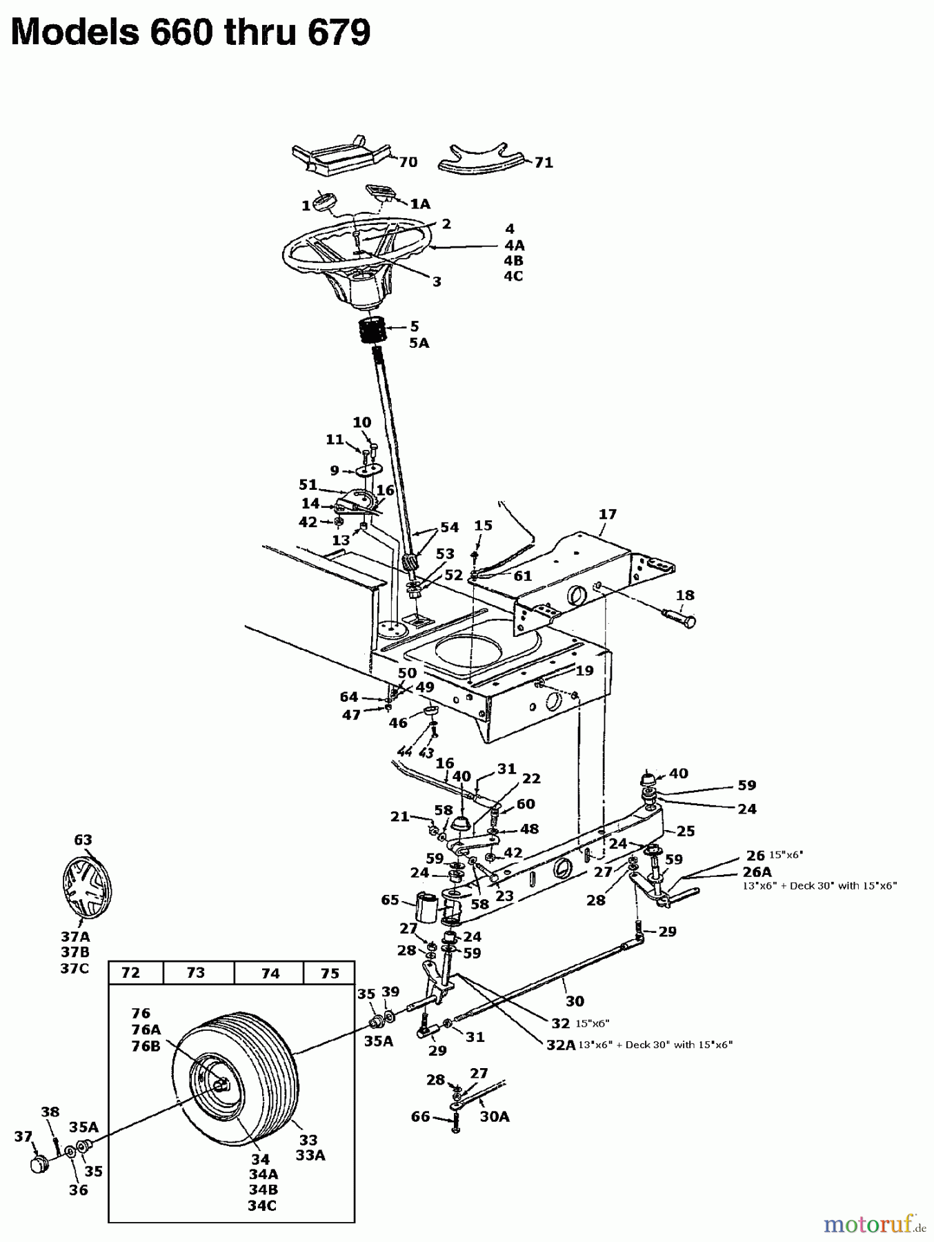  MTD Rasentraktoren B 145 136M675F678  (1996) Vorderachse