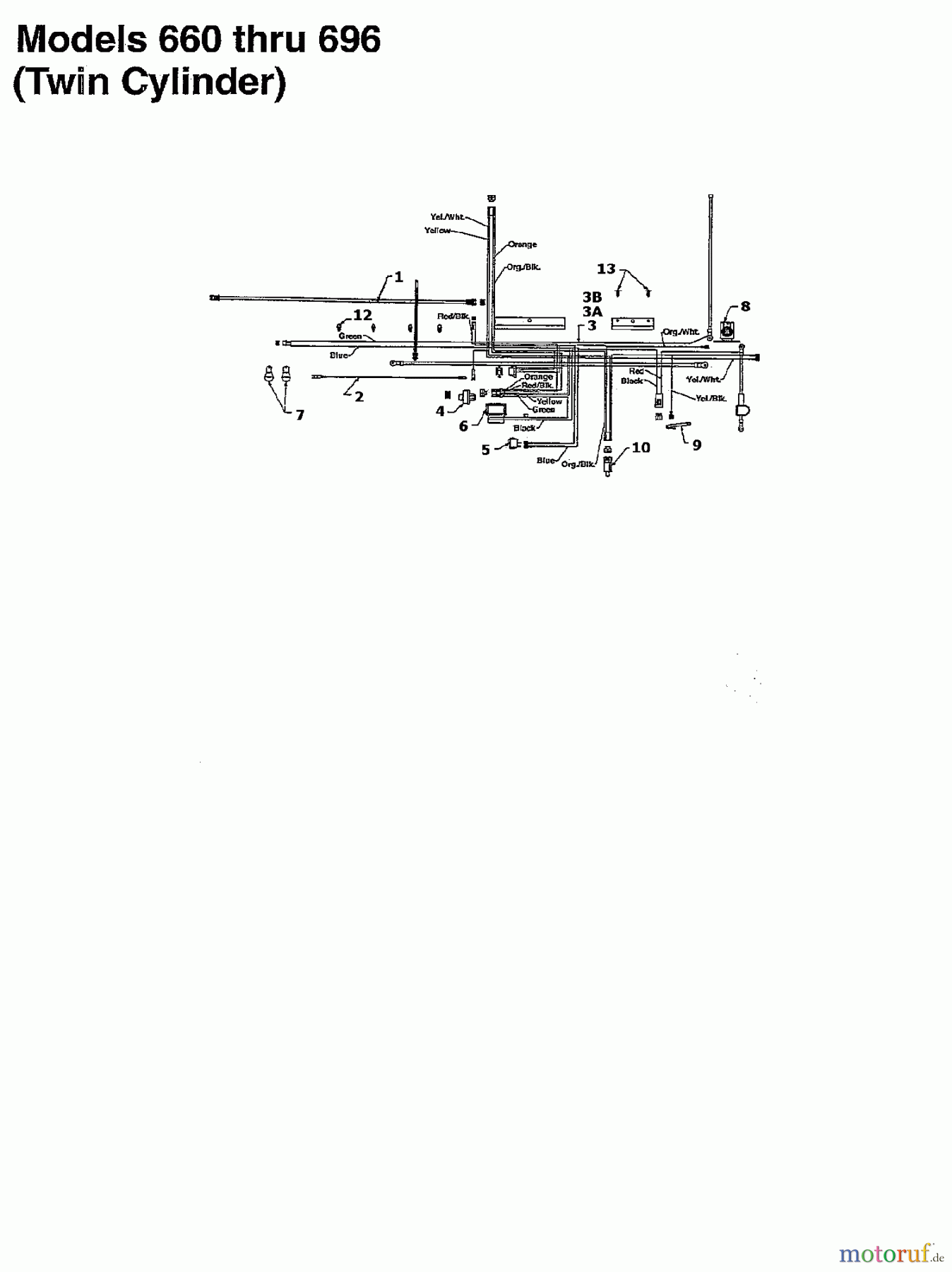  MTD Rasentraktoren B/160 13AM675F678  (1997] Schaltplan 2 Zylinder