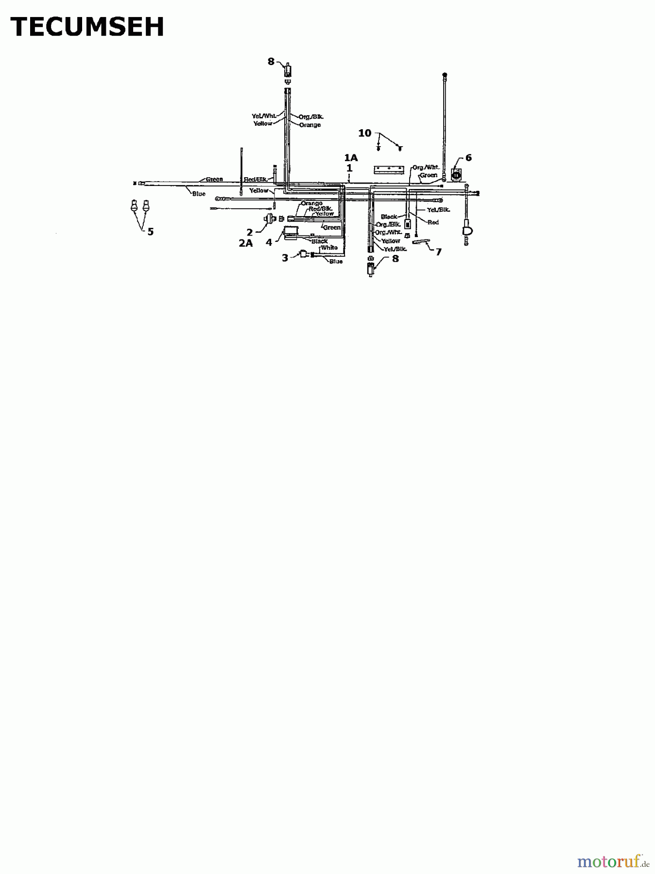  MTD Rasentraktoren H/165 13AO698G678  (1999) Schaltplan Tecumseh
