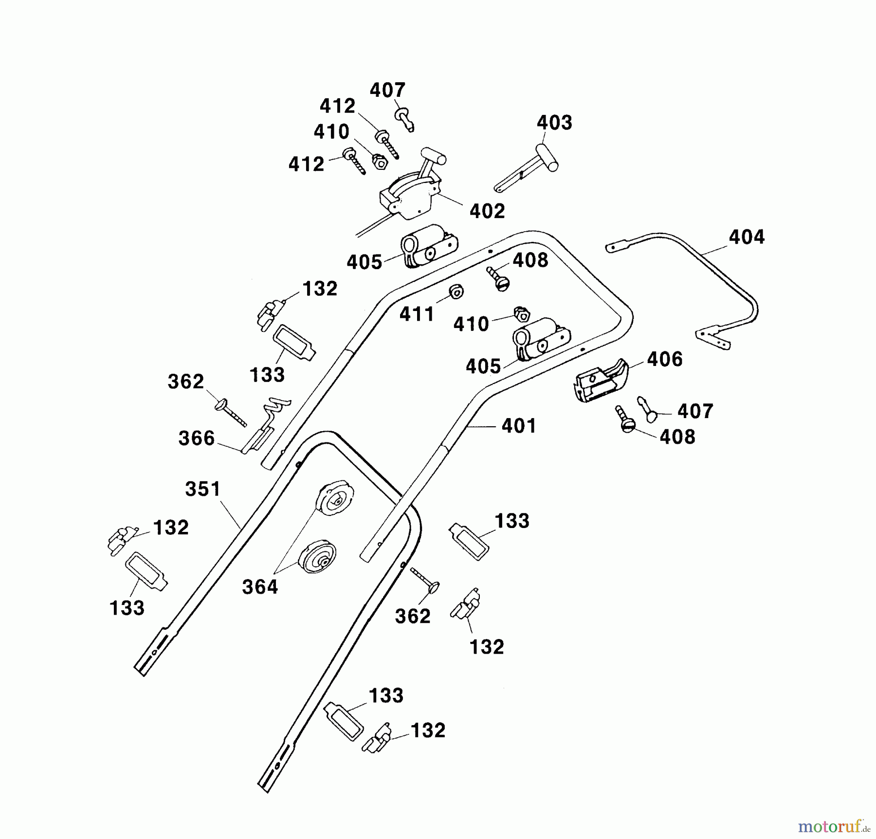 Wolf-Garten Motormäher B 46 TB 4602080 Serie A (2003) Holm