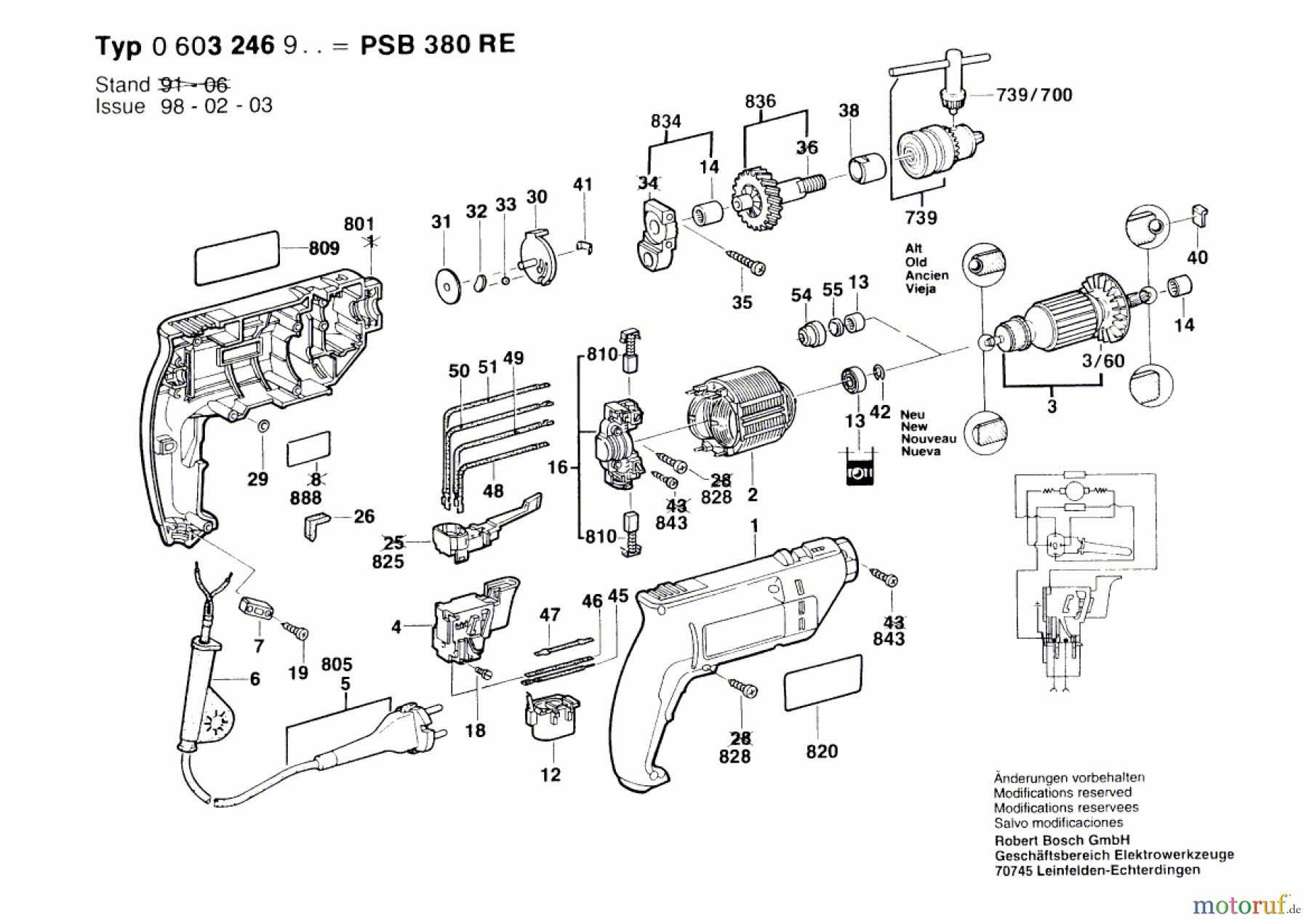  Bosch Werkzeug Schlagbohrmaschine PSB 380 RE Seite 1