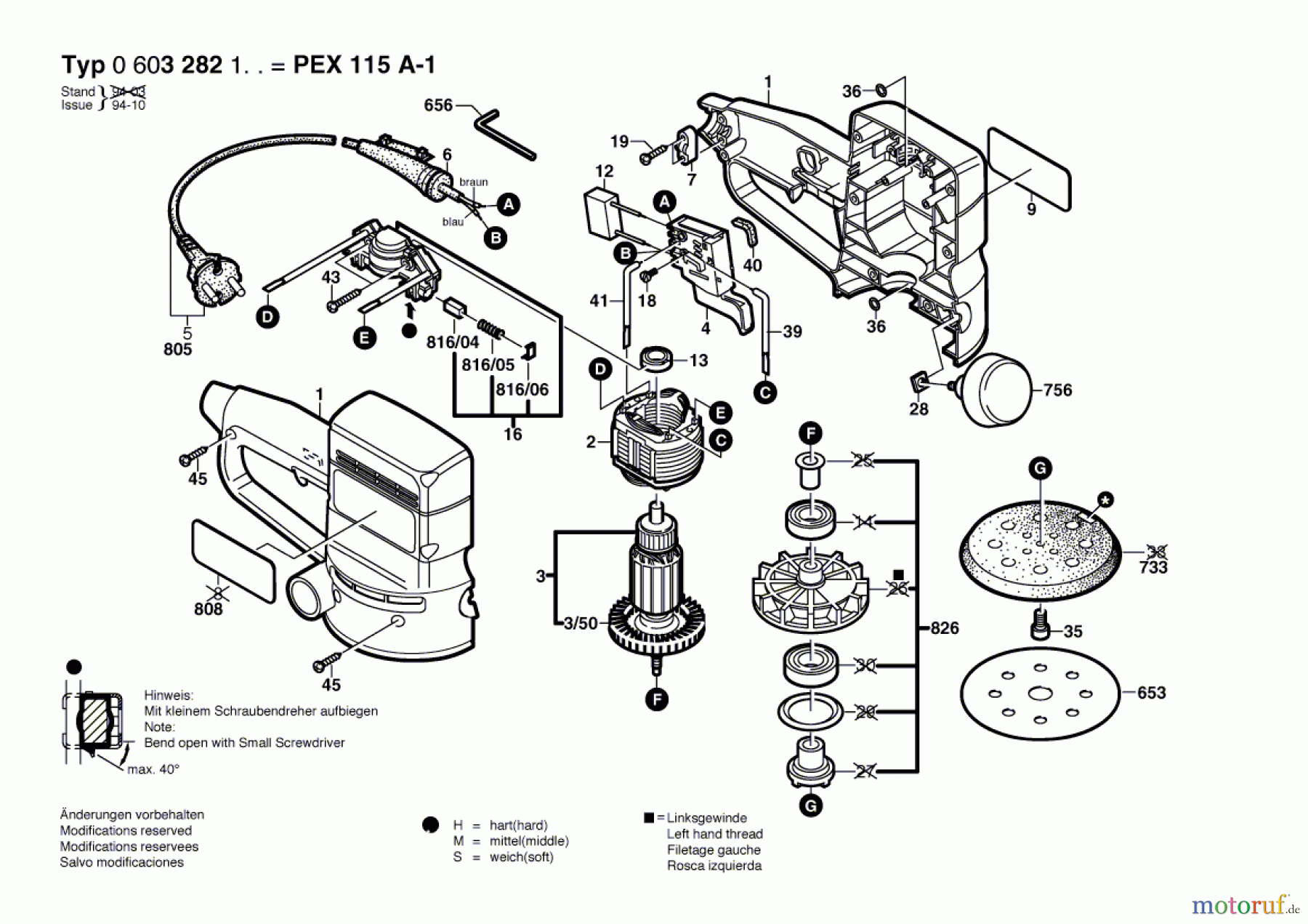  Bosch Werkzeug Exzenterschleifer PEX 115 A-1 Seite 1