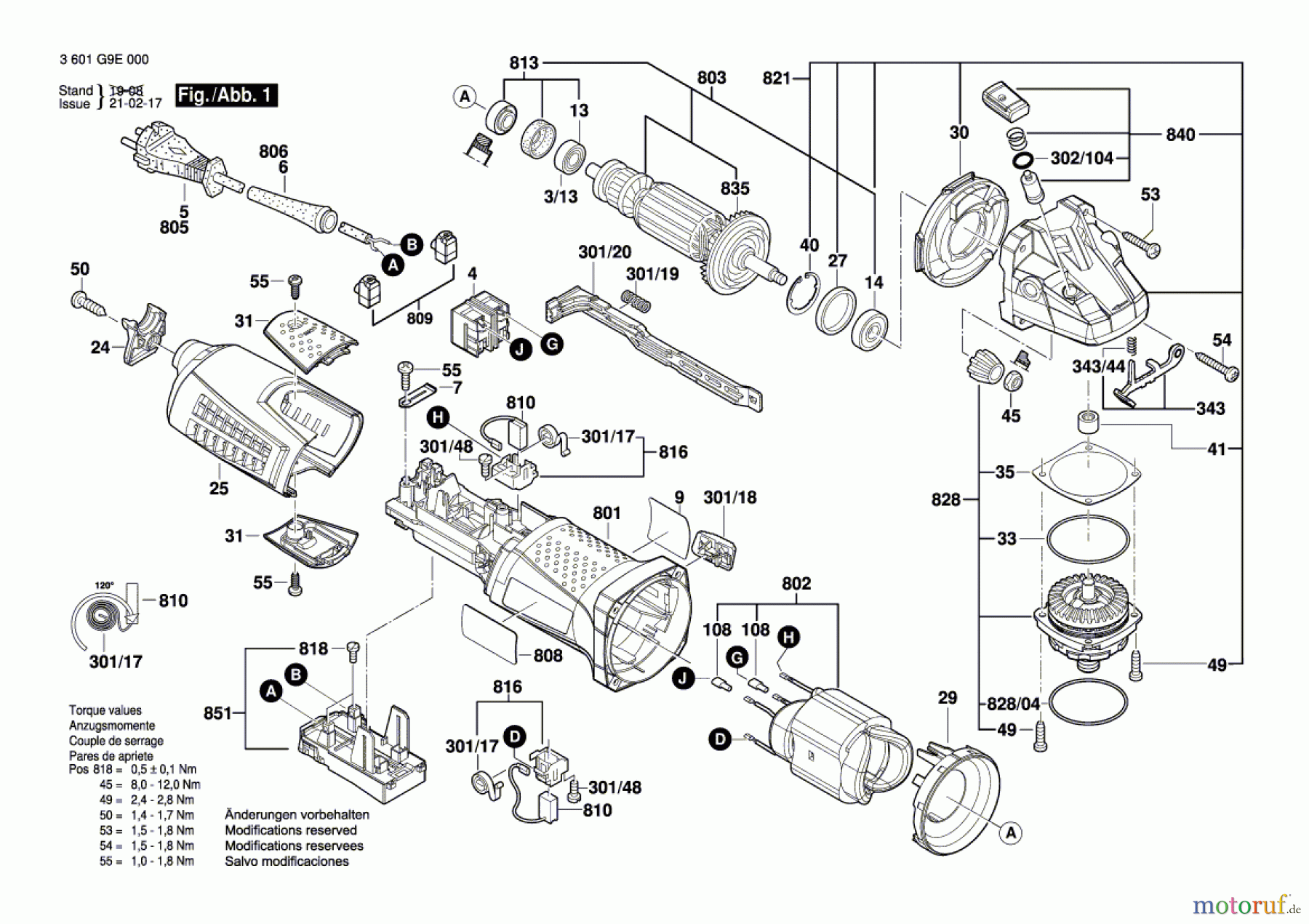  Bosch Werkzeug Winkelschleifer GWS 13-125 CI Seite 1