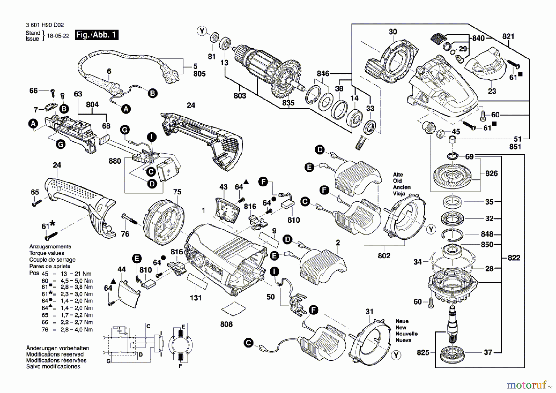  Bosch Werkzeug Winkelschleifer GWS 22-180 LVI Seite 1
