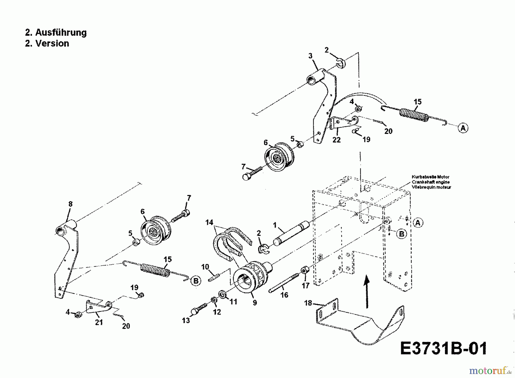  Gutbrod Motoculteur G 650 00026.01  (1988) Entraînement de roulement, Entraînement prise de force