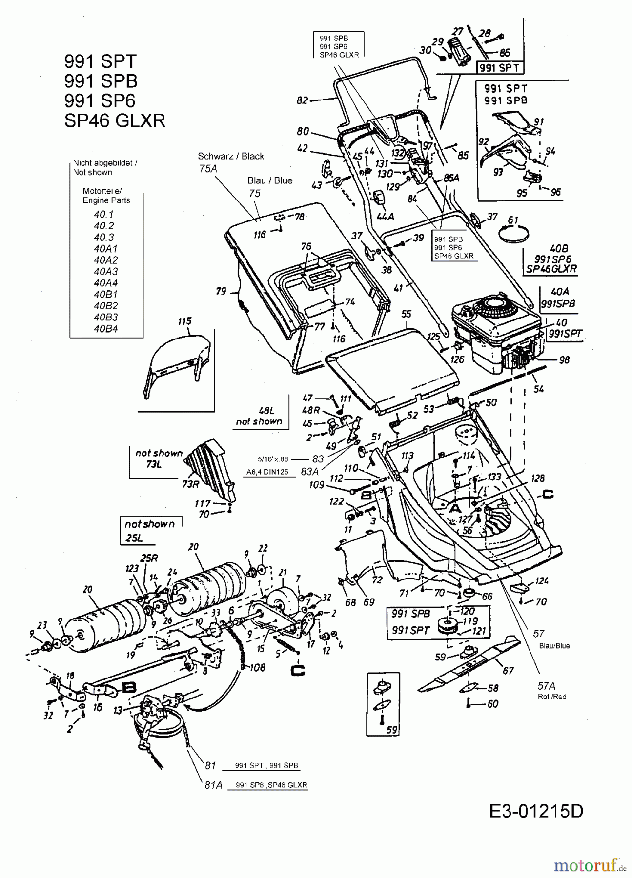  Lawnflite Motormäher mit Antrieb 991 SPT 12B-631A611  (2001) Grundgerät