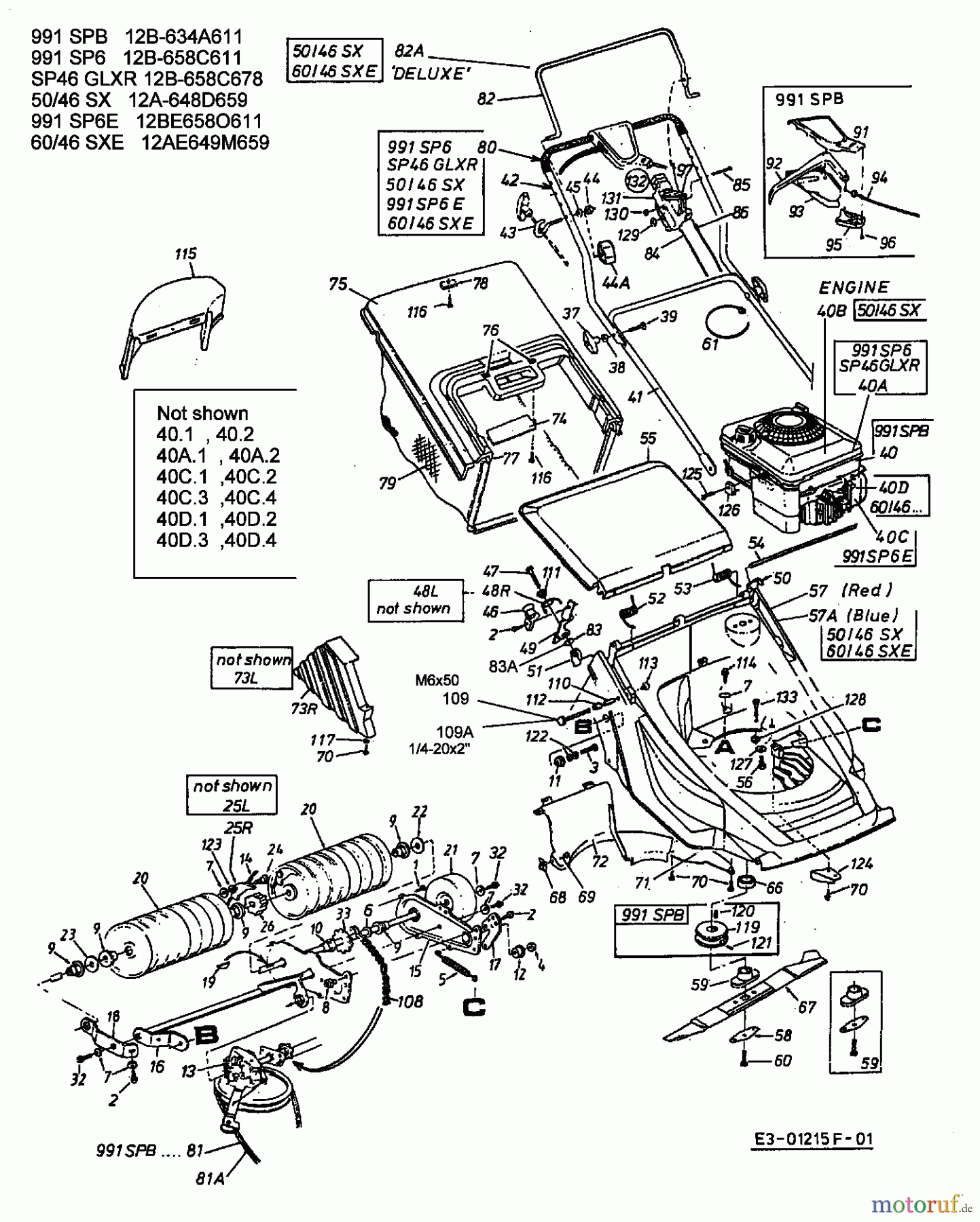  Lawnflite Motormäher mit Antrieb 991 SPB 12B-634A611  (2003) Grundgerät