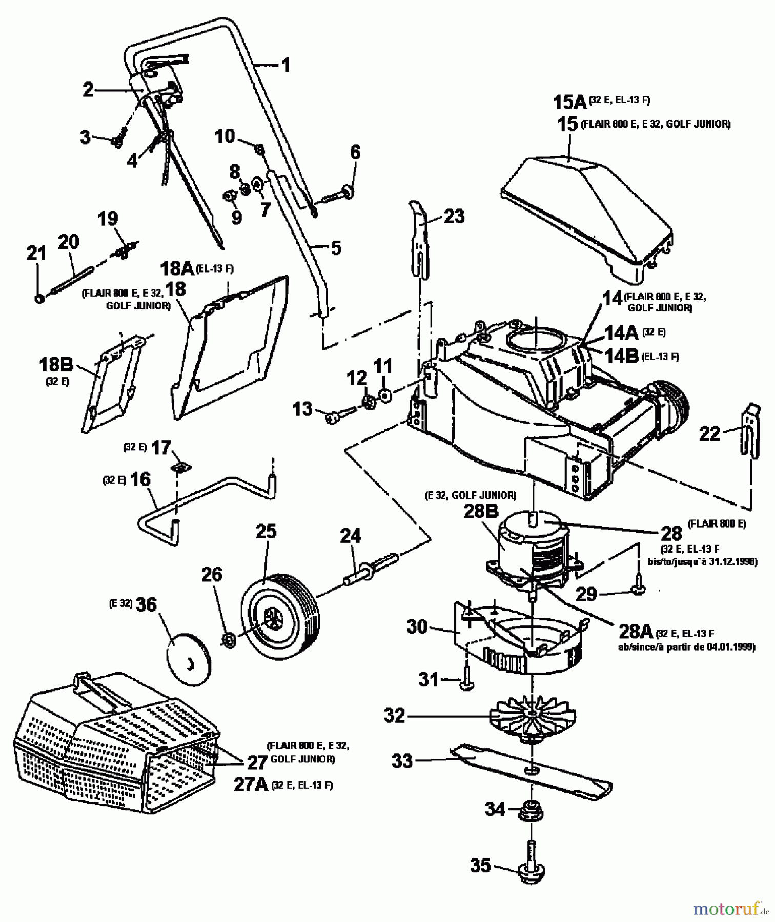  Golf Elektromäher Junior 18A-A3C-648  (1999) Grundgerät