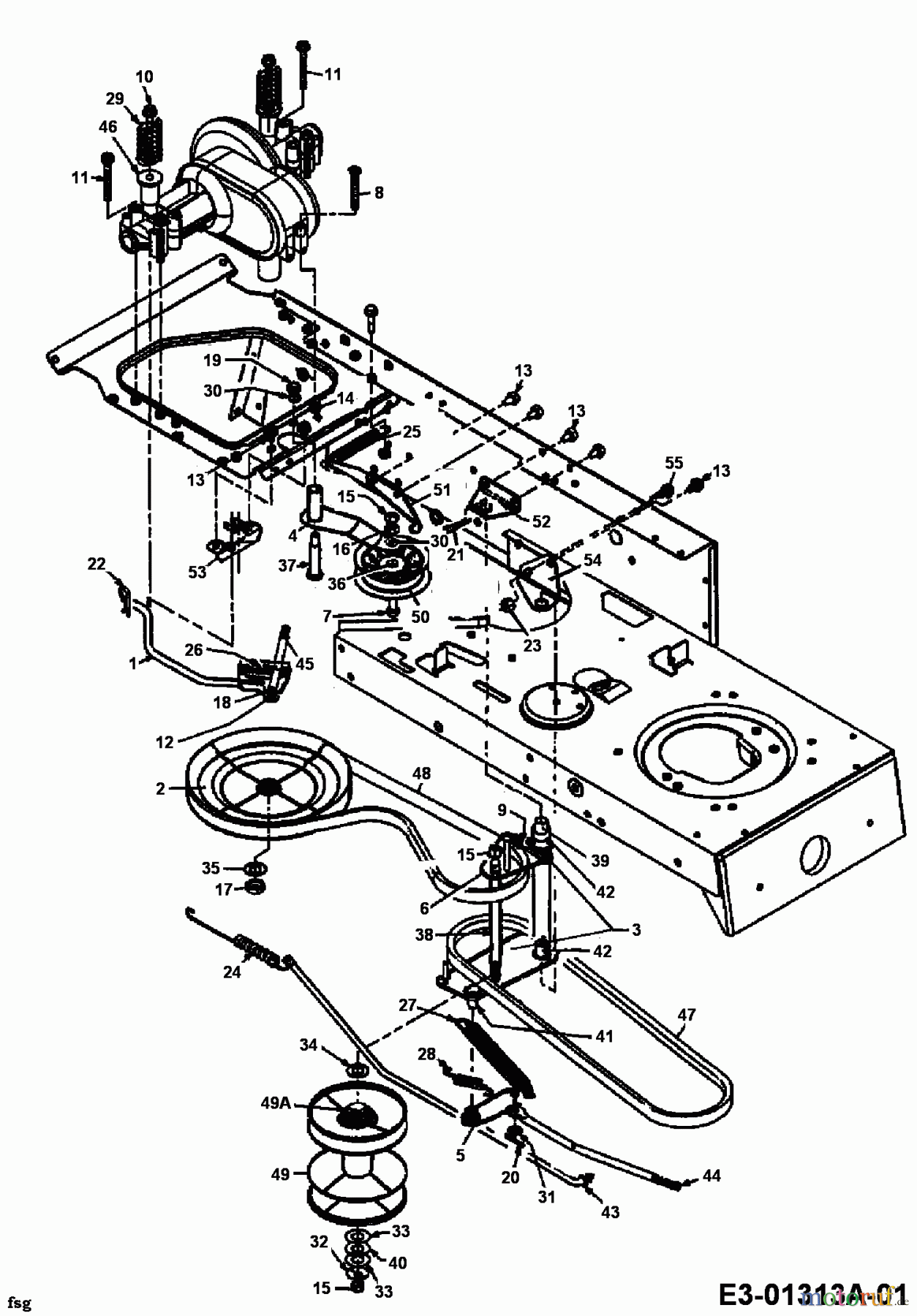  MTD Rasentraktoren E 165 13AT765N678  (1997) Fahrantrieb