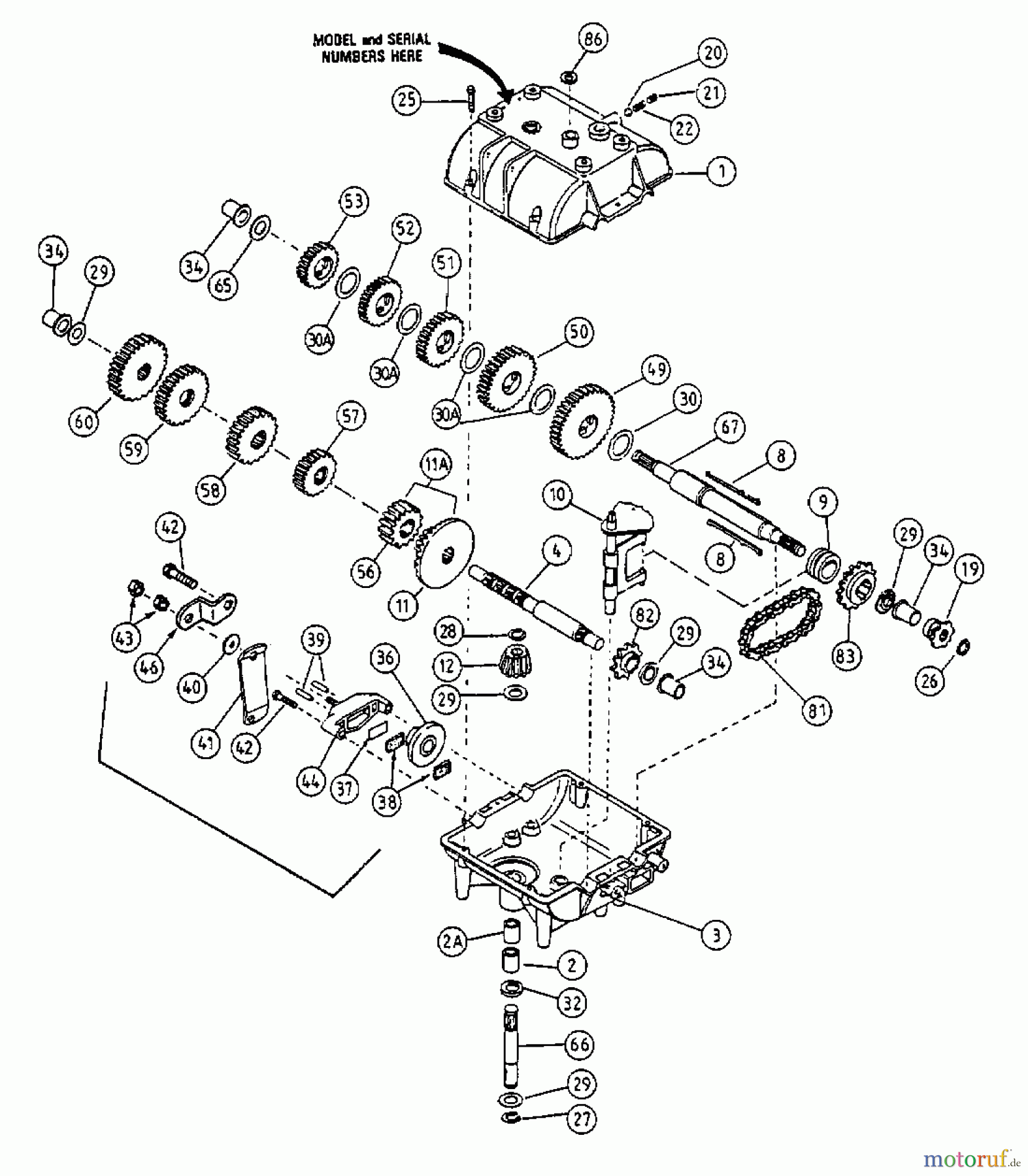 MTD Rasentraktoren F 125 13A-552-678  (1998) Getriebe