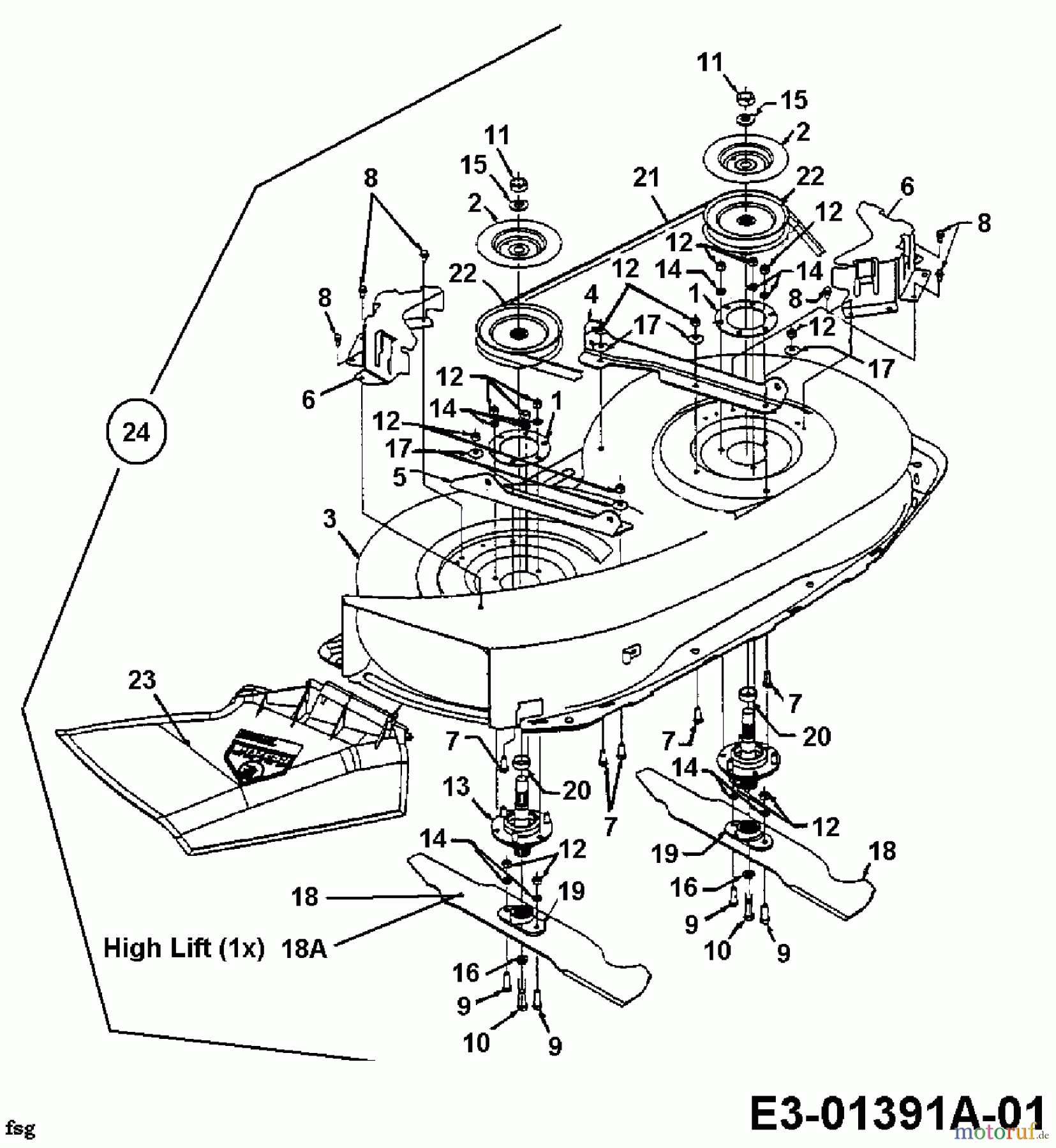  Raiffeisen Rasentraktoren RMS 13-91 13AL472E628  (1997) Mähwerk E (36