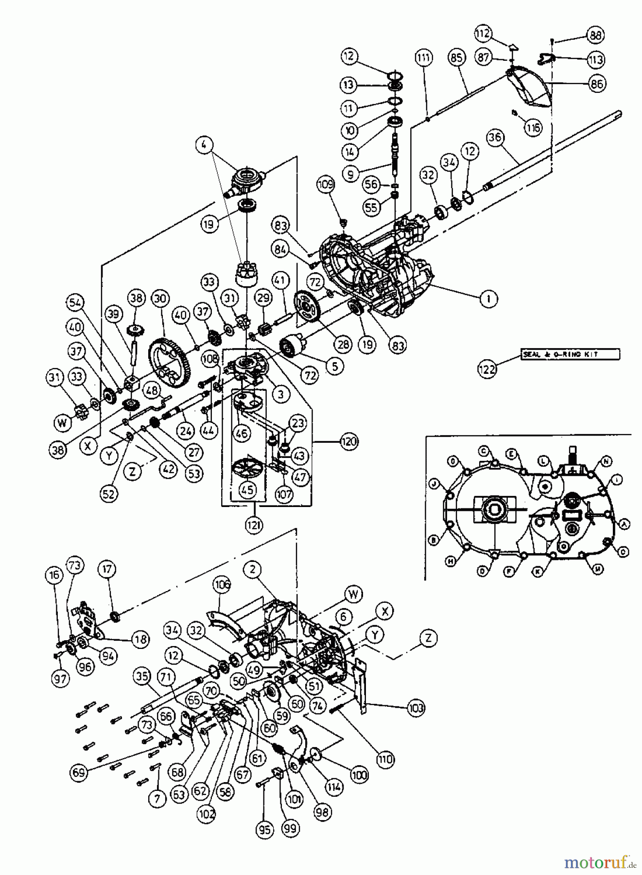  Univert Lawn tractors 145 ENCH 13AP41UE663  (2000) Hydrostatic gearbox 618-0389A