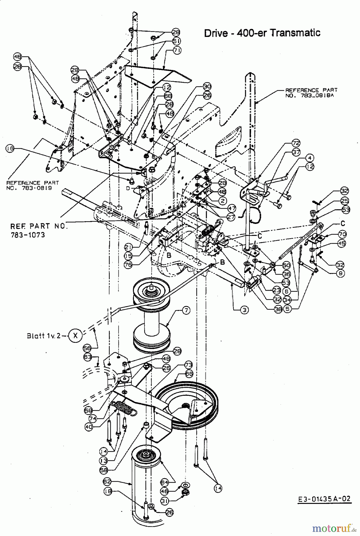  MTD Rasentraktoren RH 155/92 T 13A3452E600  (2003) Fahrantrieb