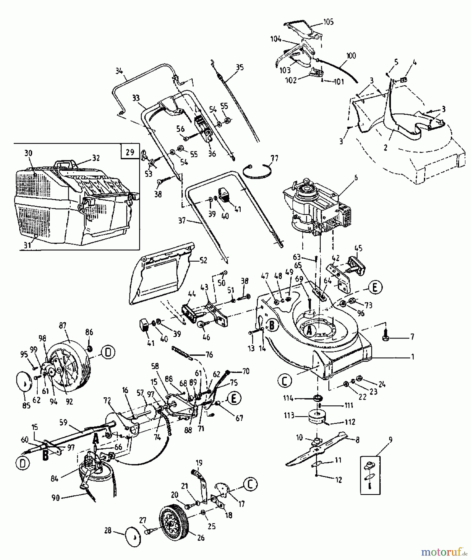  Golf Motormäher mit Antrieb 46 SP 12C-685Z648  (2000) Grundgerät