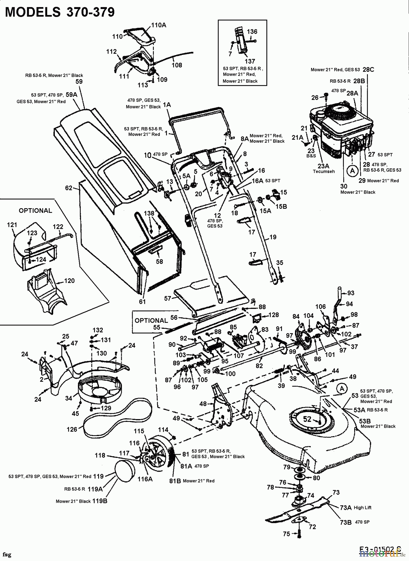  Lawnflite Motormäher mit Antrieb 478 SP 12A-378C611  (2002) Grundgerät