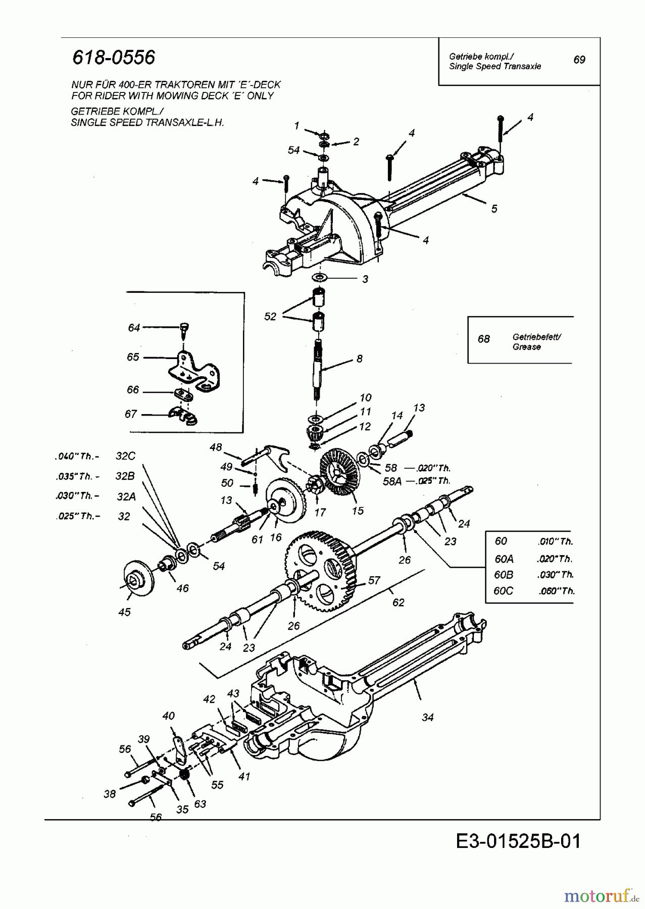  Edt Rasentraktoren EDT 130-92 13AA473E610  (2000) Getriebe 618-0556
